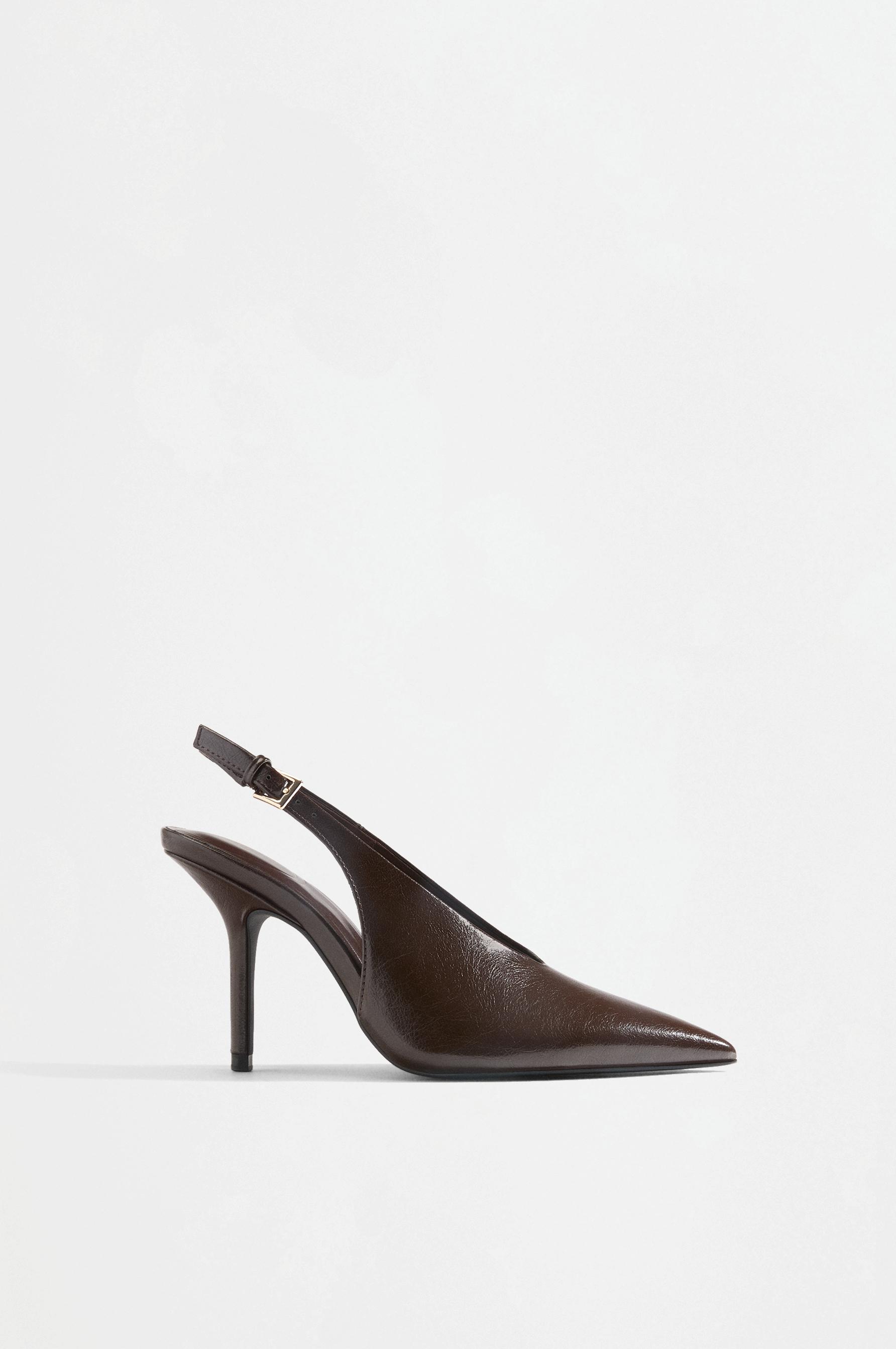 Slingback heel shoes — BROWN