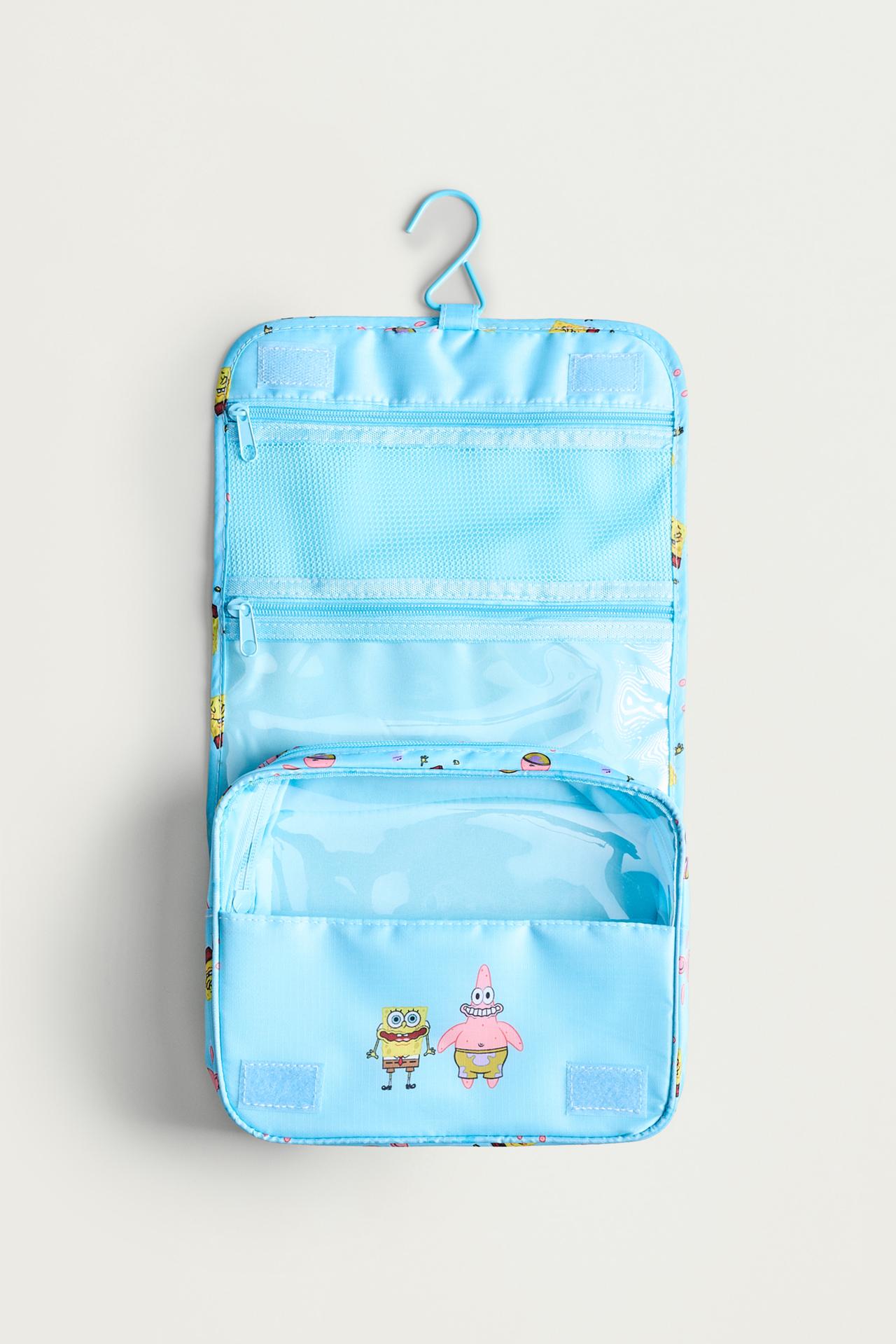 SpongeBob SquarePants Nickelodeon™ Foldable Toiletry Bag with Hook — SKY BLUE