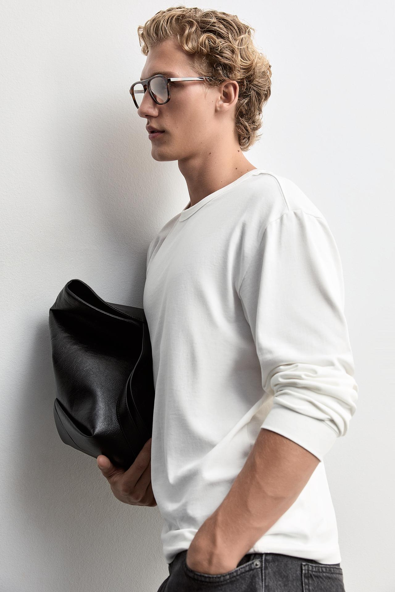 Medium-weight jersey long sleeve T-shirt — OFF WHITE