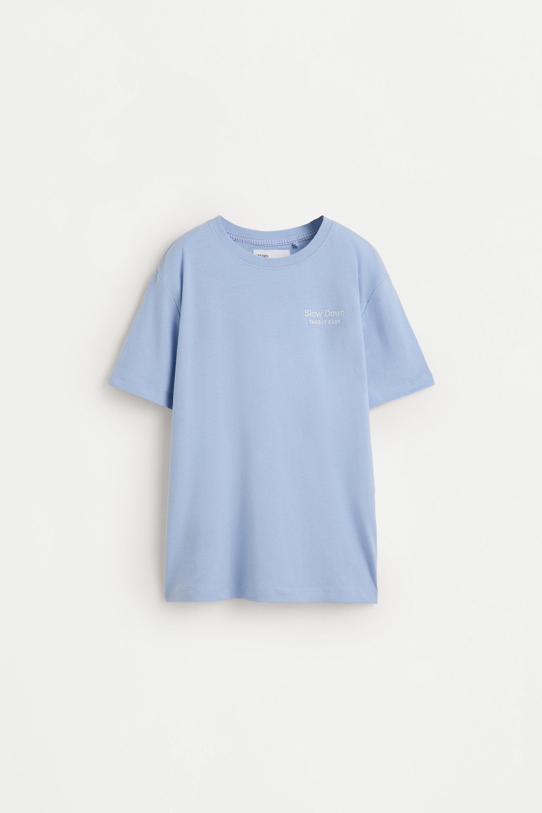 Short pyjamas with slogan print — PALE SKY BLUE