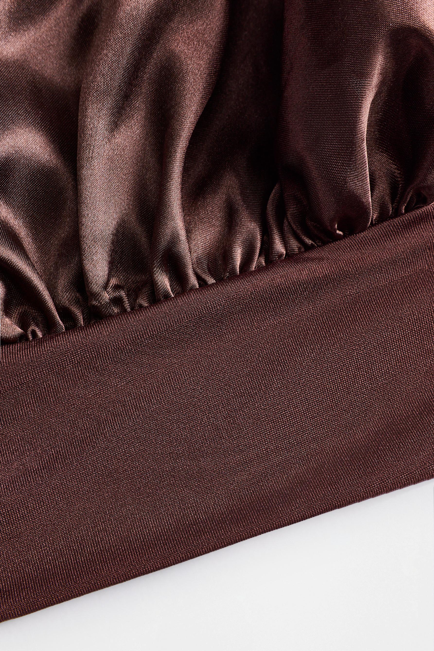 Satin sleep cap — BROWN