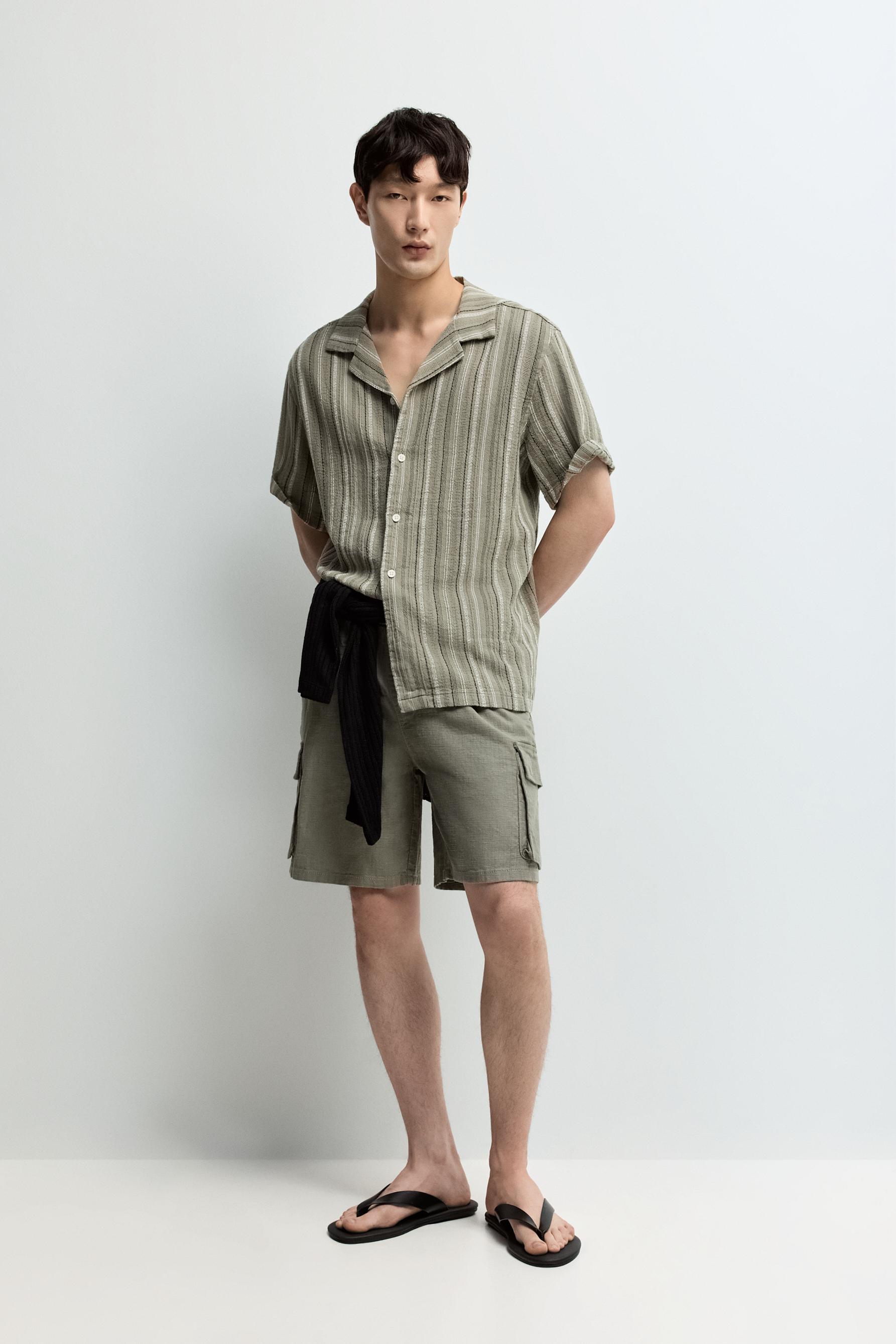 Rustic cargo Bermuda joggers — KHAKI