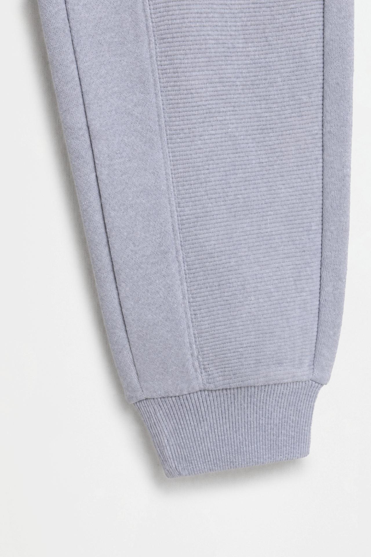Ottoman plush joggers — GREY MARL