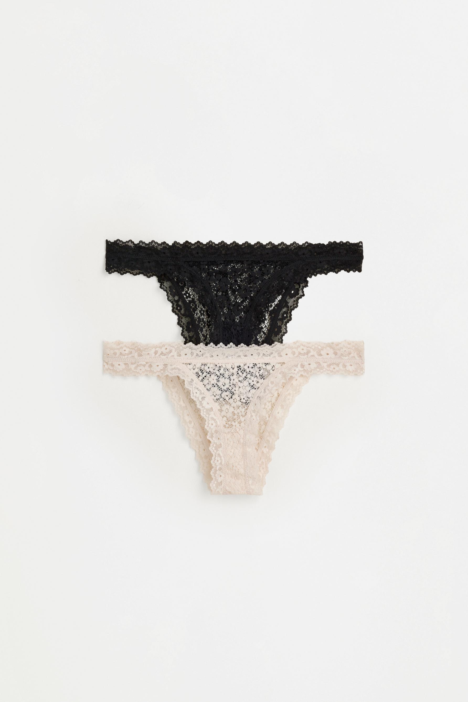 Classic Lace Briefs (2-Pack) — BLACK