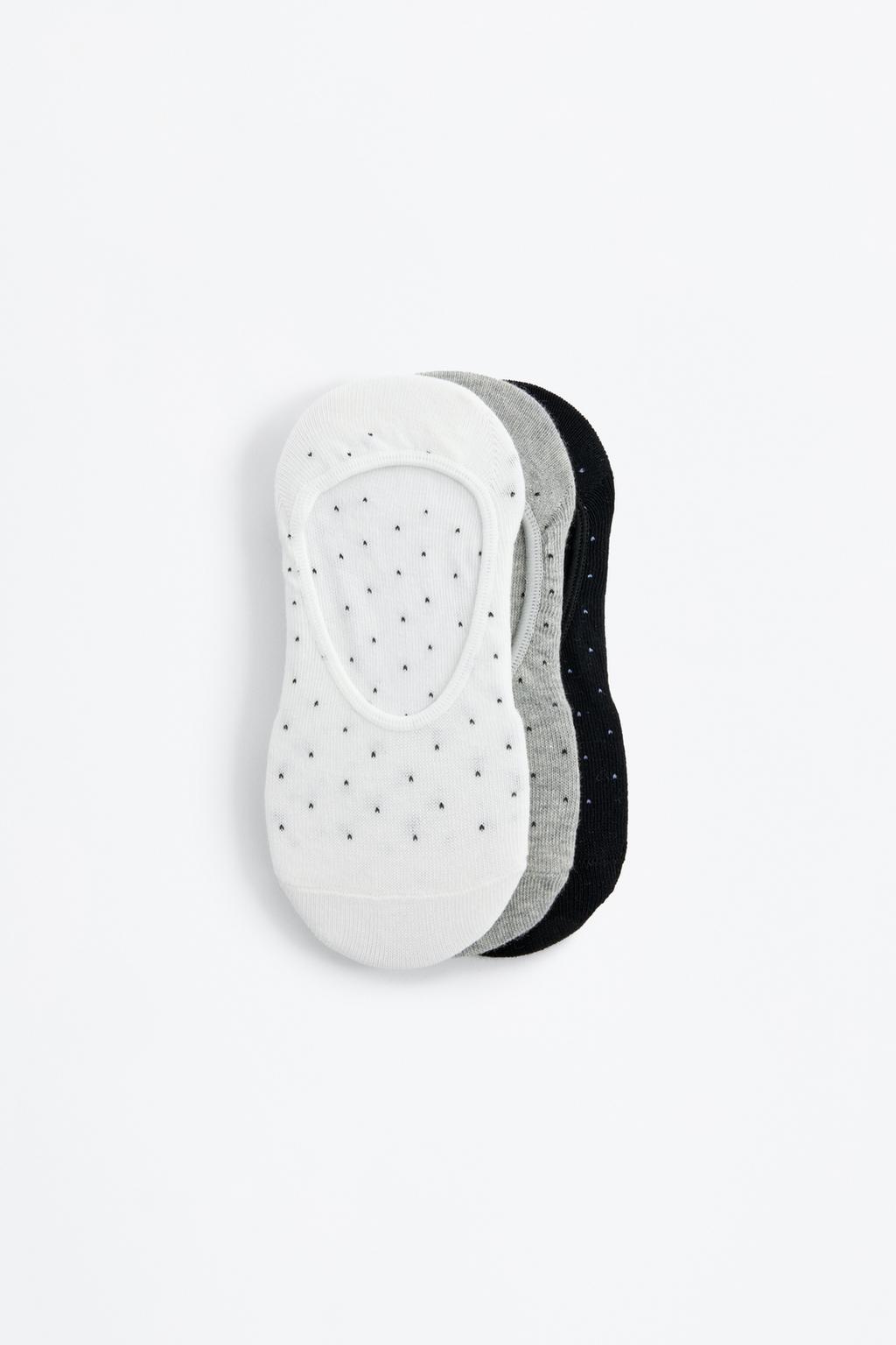 3-pack of polka dot no-show socks
