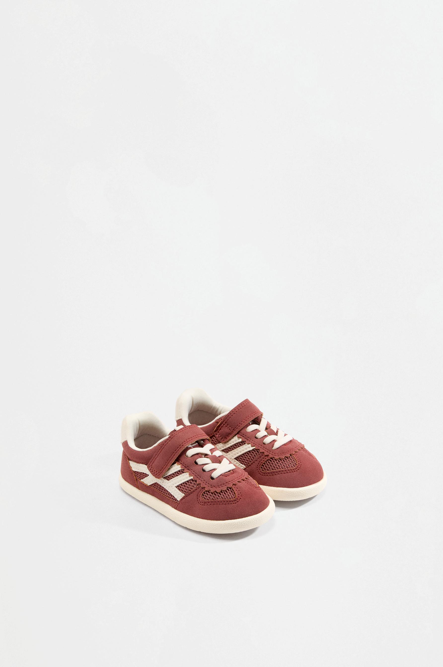 Mixed-finish barefoot sneakers — BURNT ORANGE