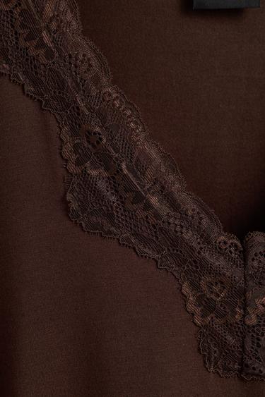 Long lace pyjamas — BROWN 4