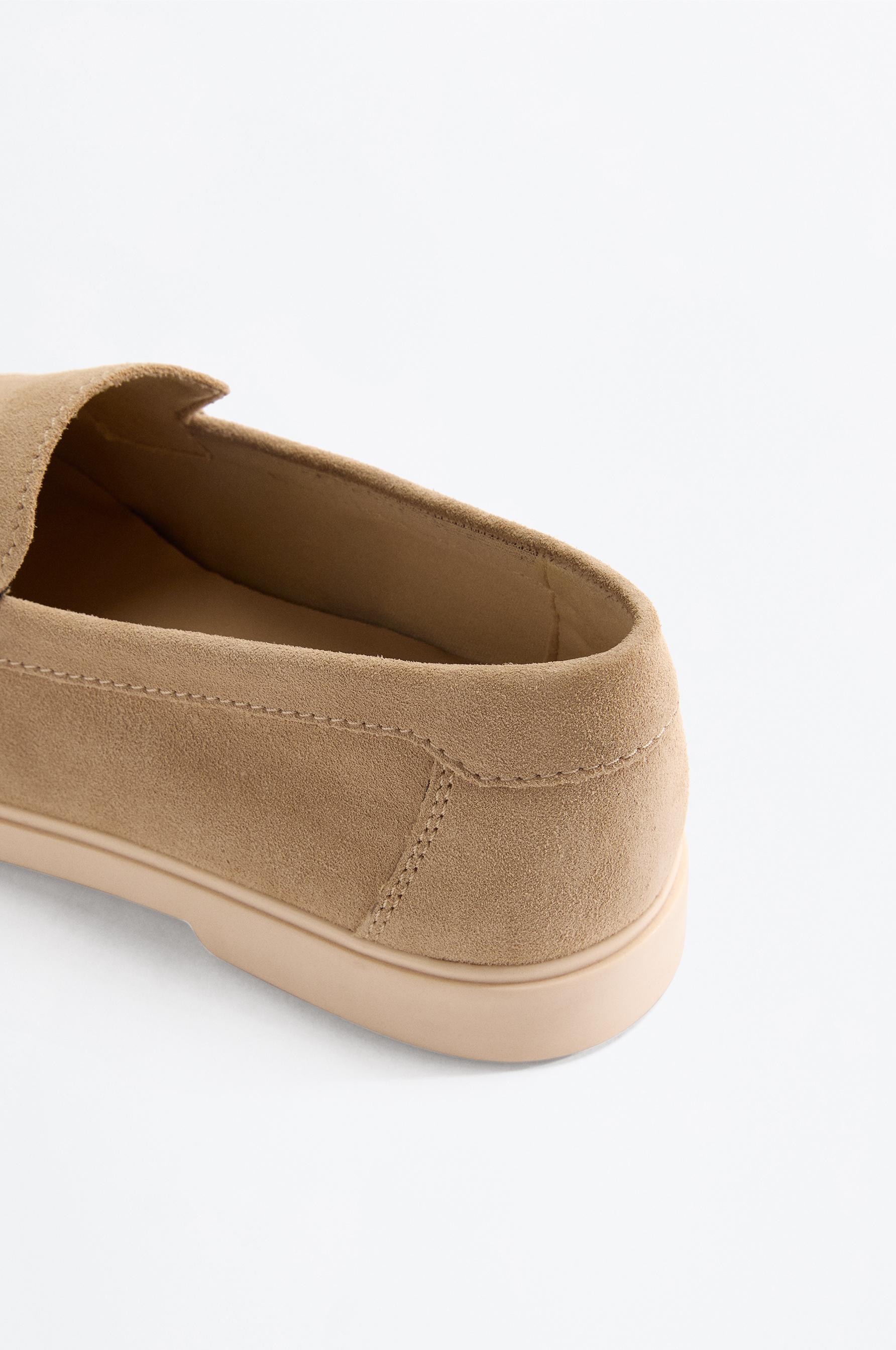 Casual leather loafers — BEIGE