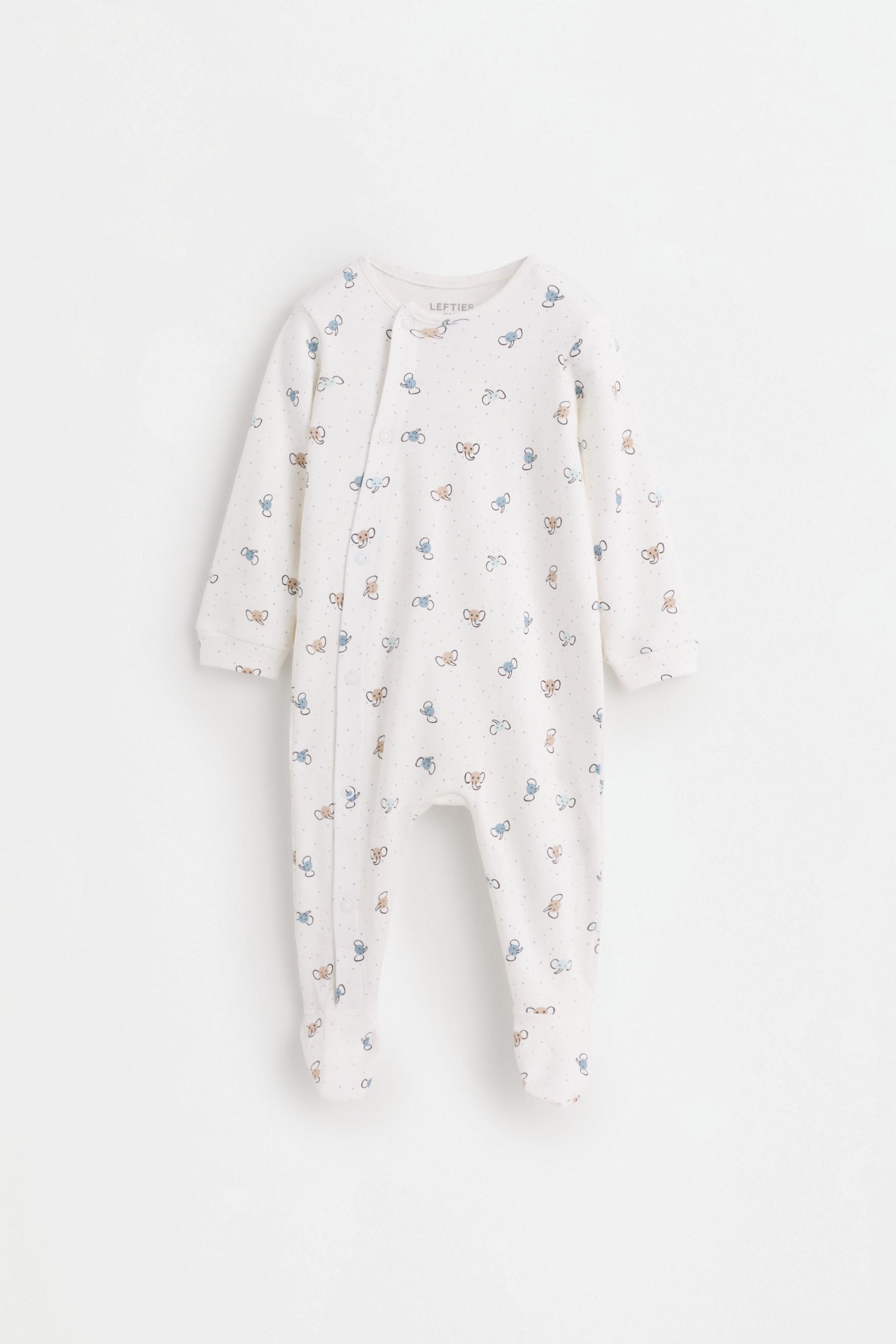 Printed interlock sleepsuit — BLUE