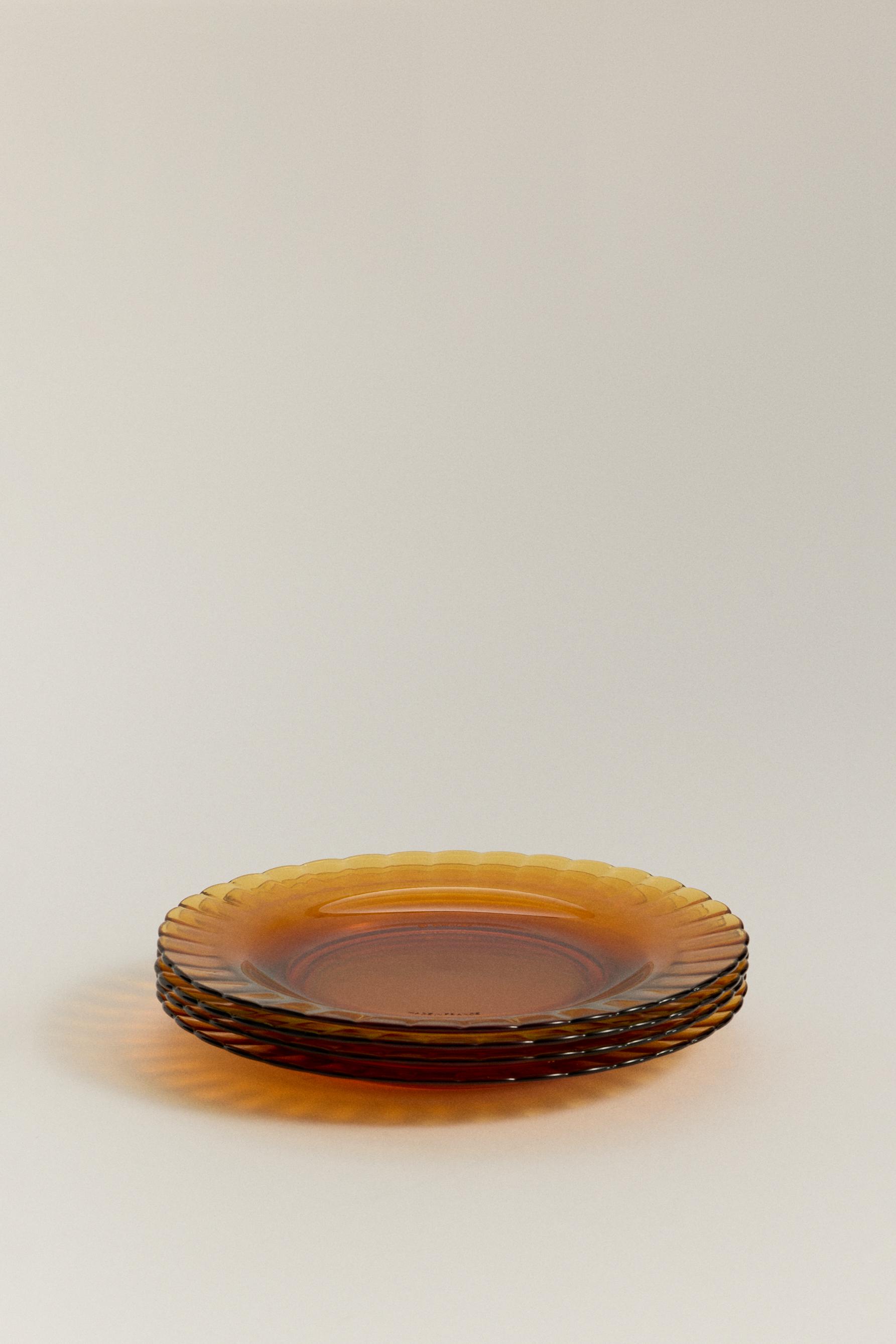 Pack 4 platos postre Duralex® vidrio color 21 cm