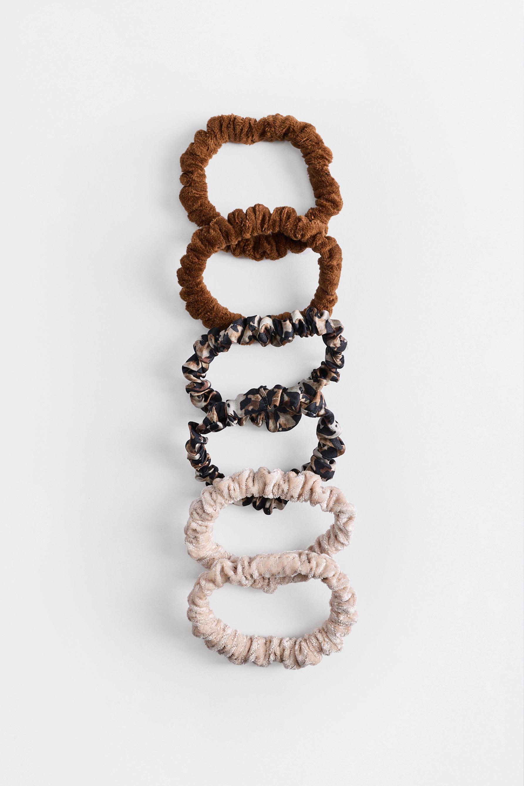 Slim Scrunchies (6-Pack) — BROWN TONES