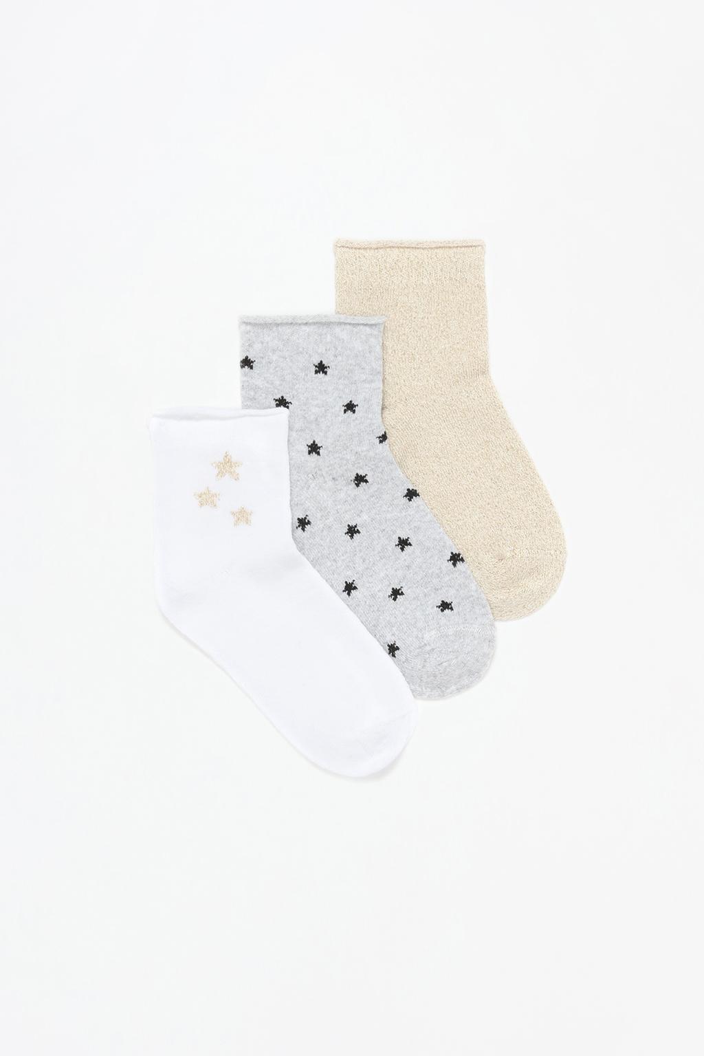 Pack 3 pares calcetines largos estrellas