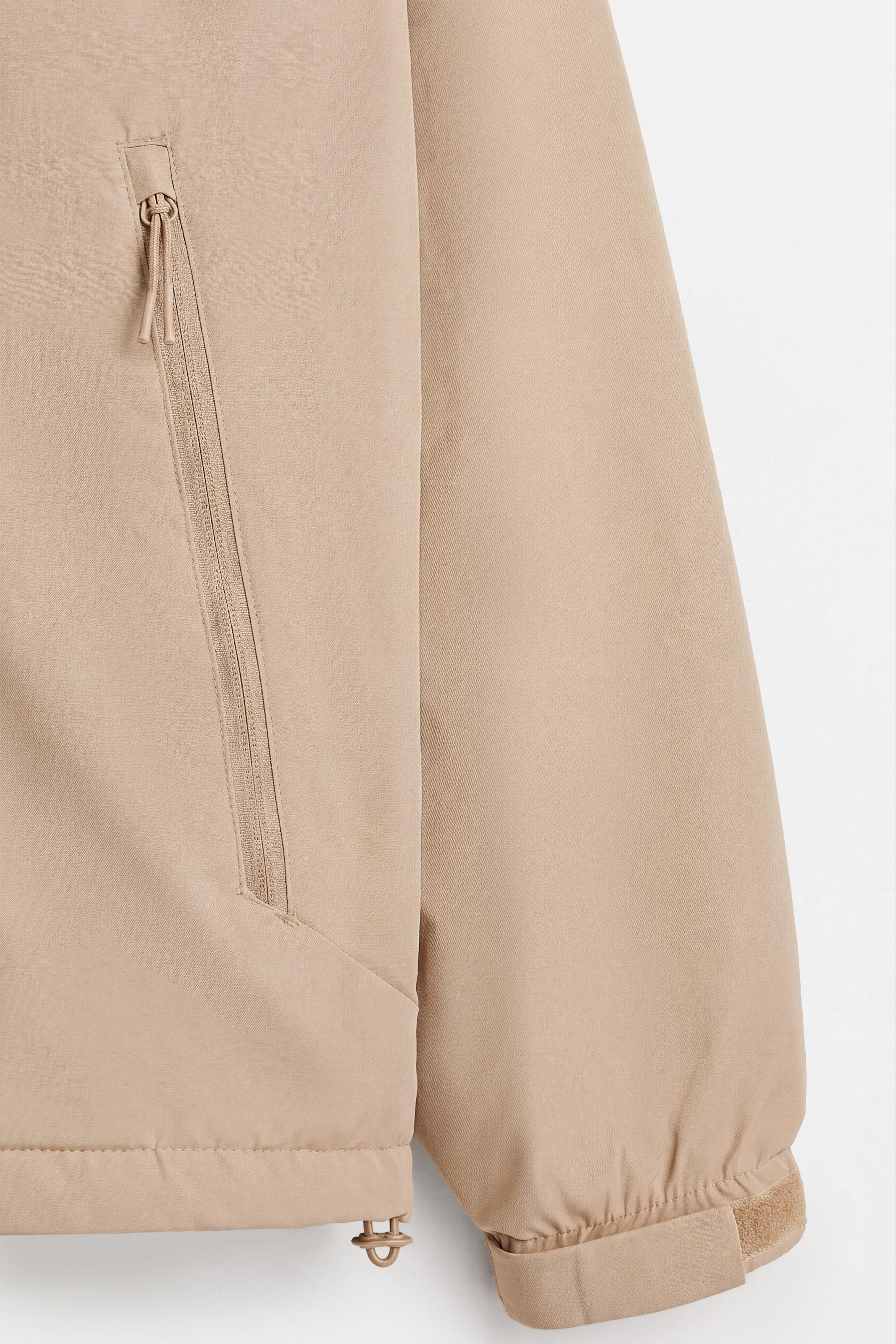 Padded hooded jacket — BEIGE