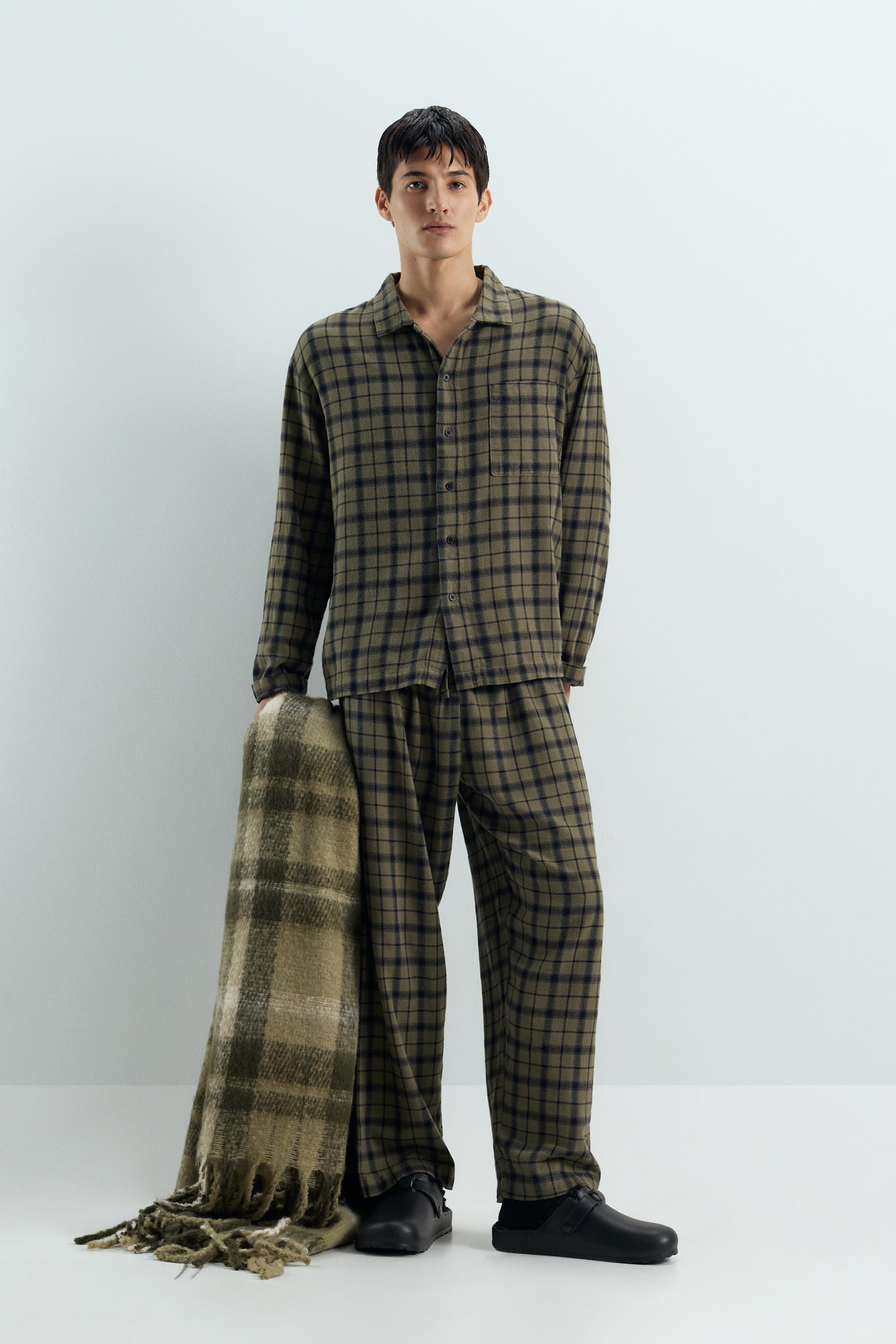 Pijama cuadros franela