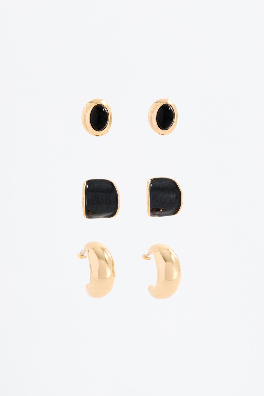 Pack 3 orecchini asimmetrici
