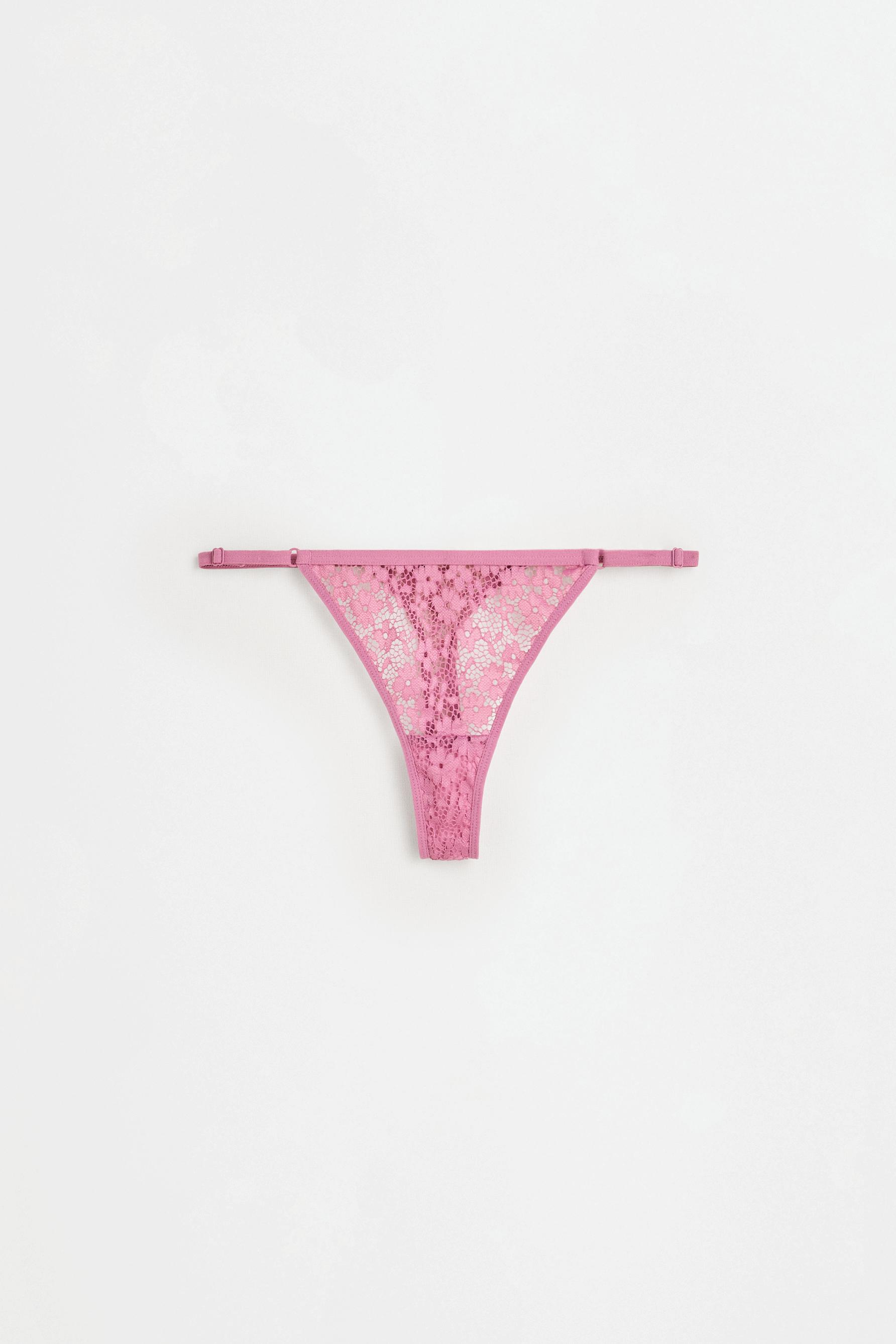Lace thong — PINK