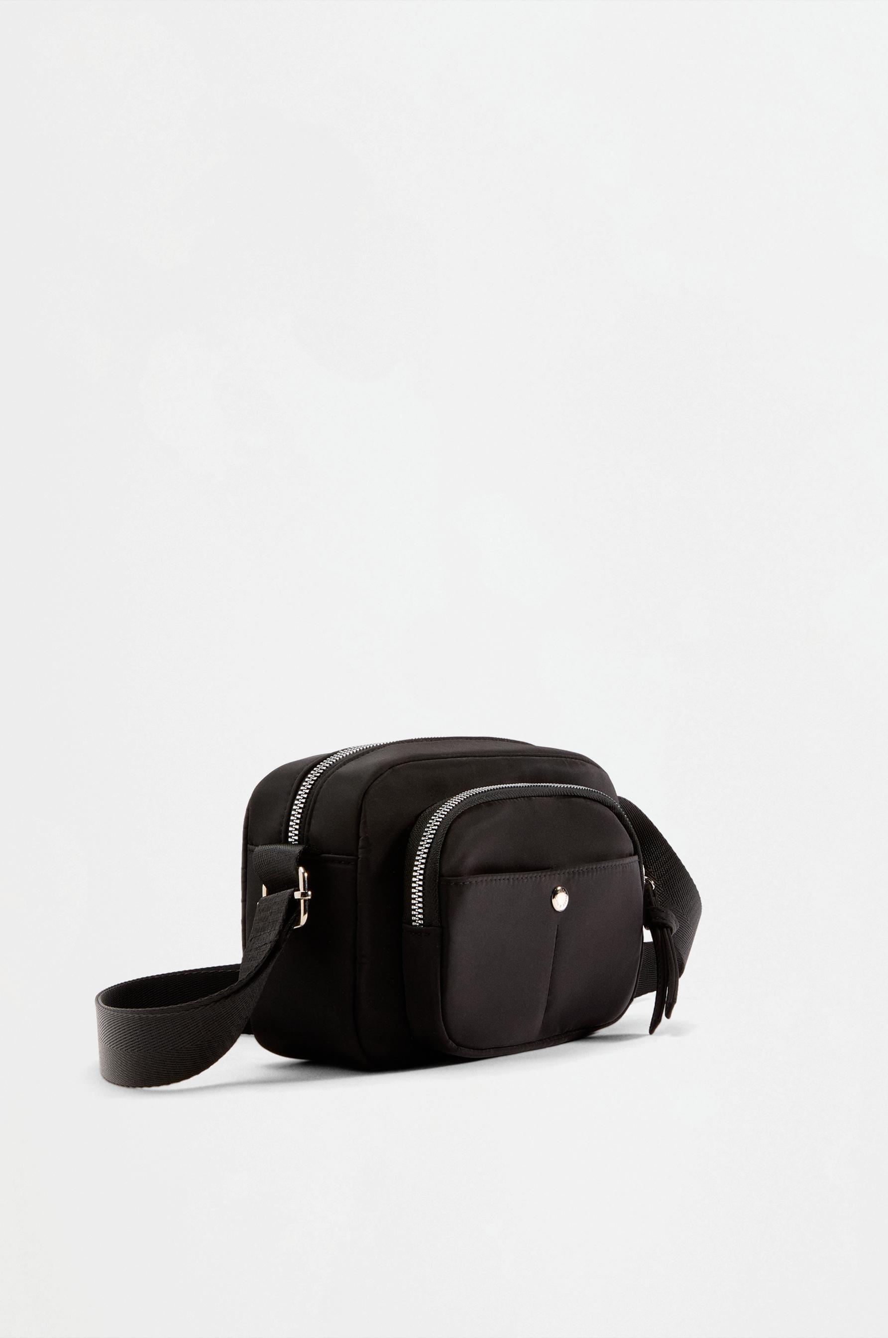 Nylon crossbody bag — BLACK