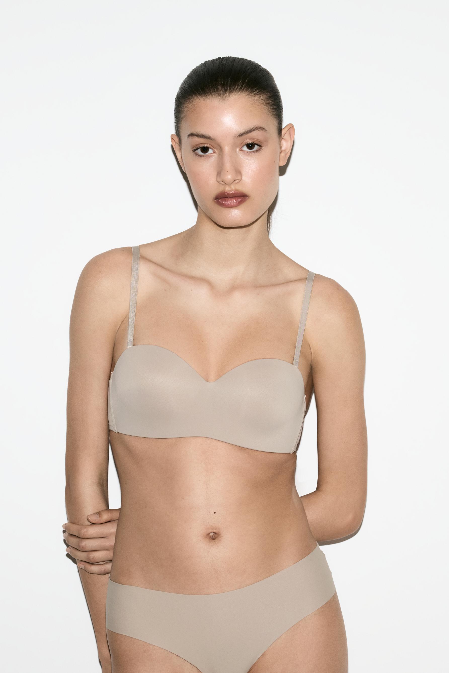 Pre-shaped bandeau bra — BROWN