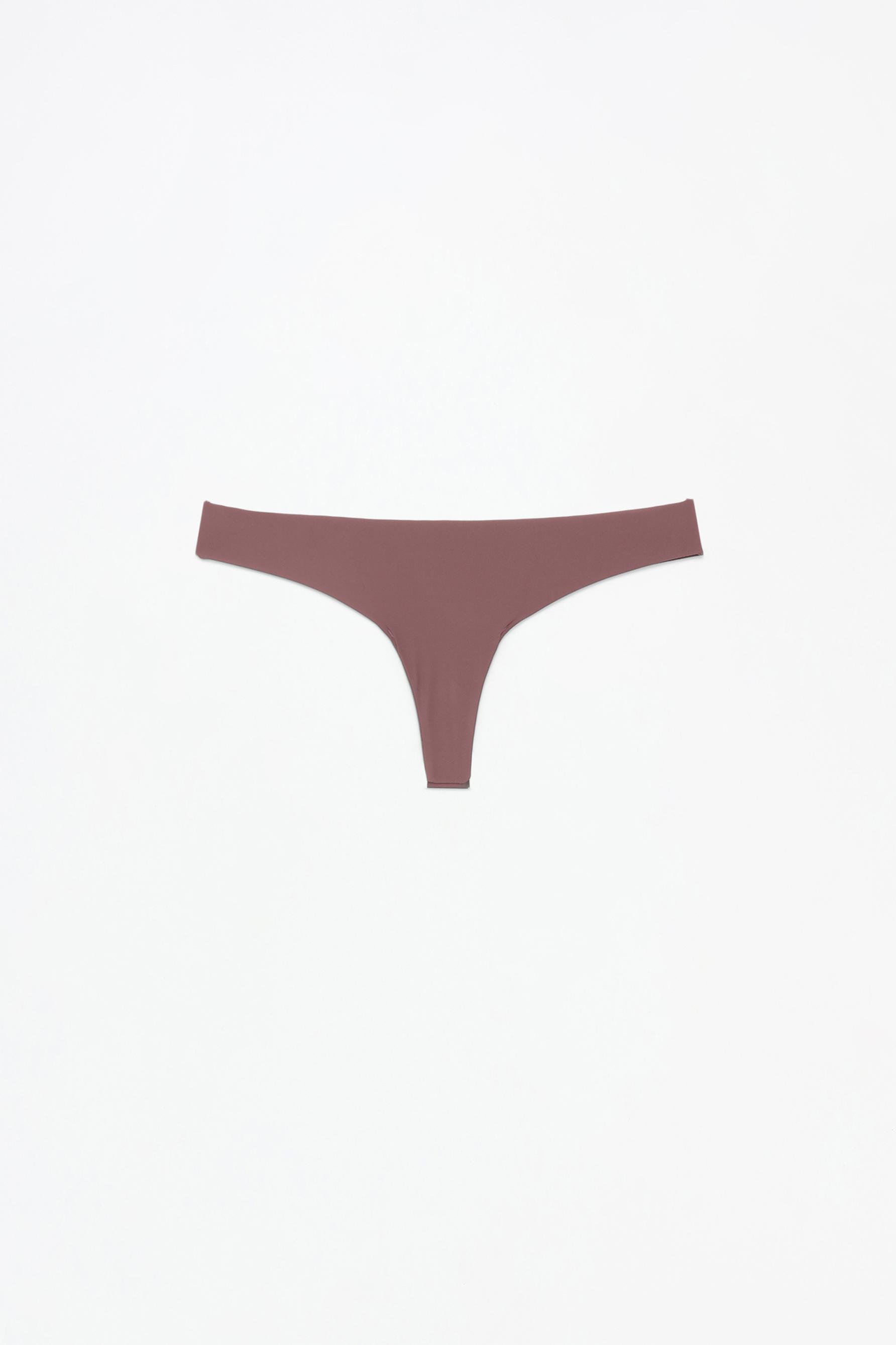 3-Pack of microfibre thongs — DARK BROWN