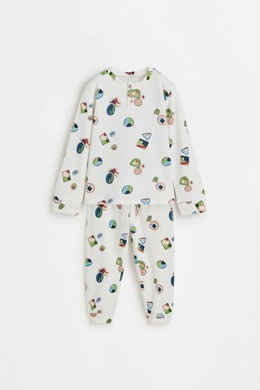 Long printed pyjamas — ECRU 1
