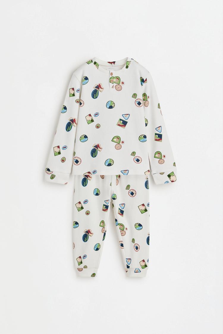 Long printed pyjamas — ECRU