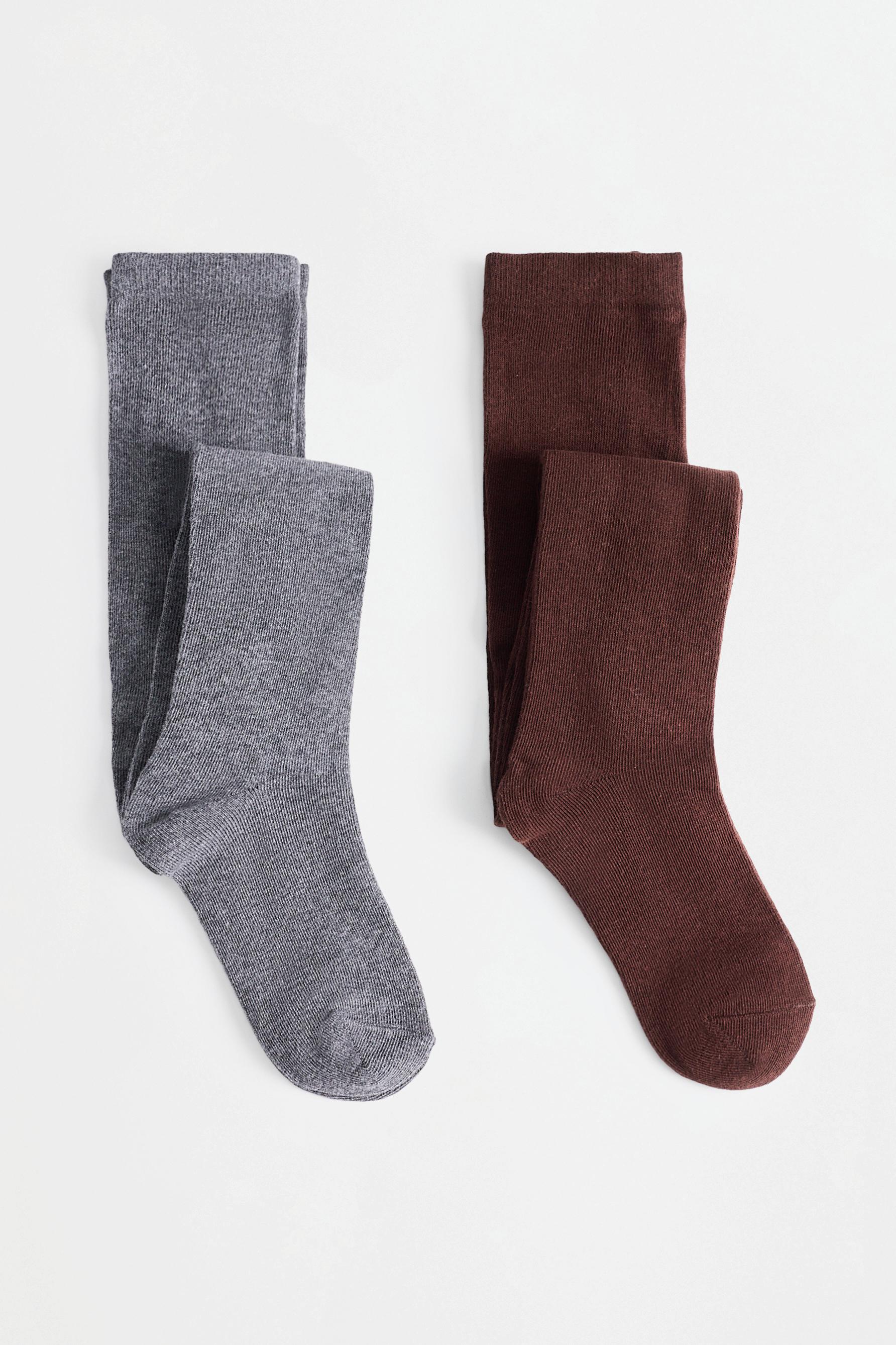 Solid tights (2-pack) — CHOCOLATE