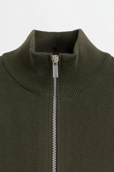 Mock-neck zip sweater — DARK GREEN 7