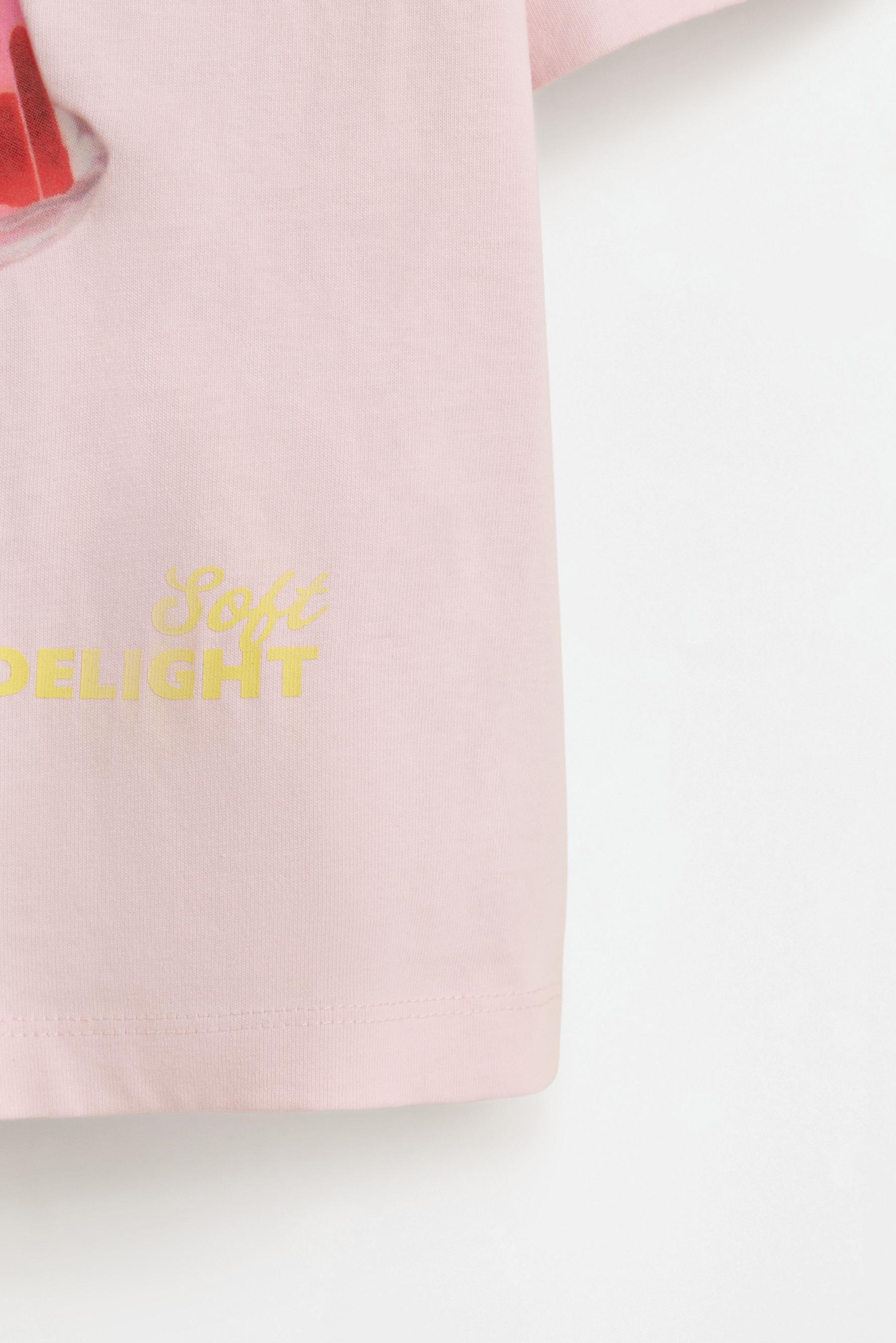 Printed photograph T-shirt — PASTEL PINK