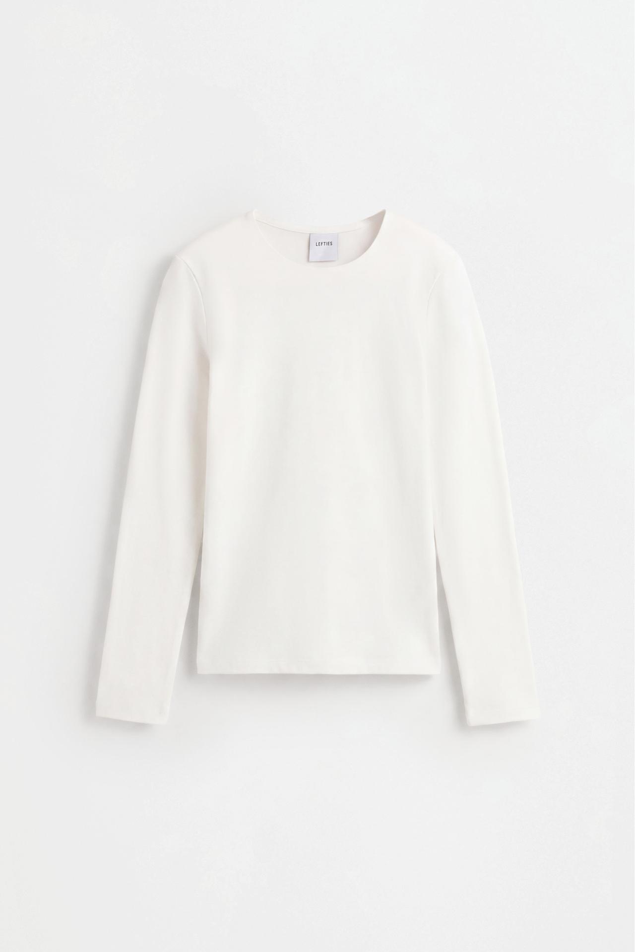 Round neck long sleeve T-shirt — OFF WHITE
