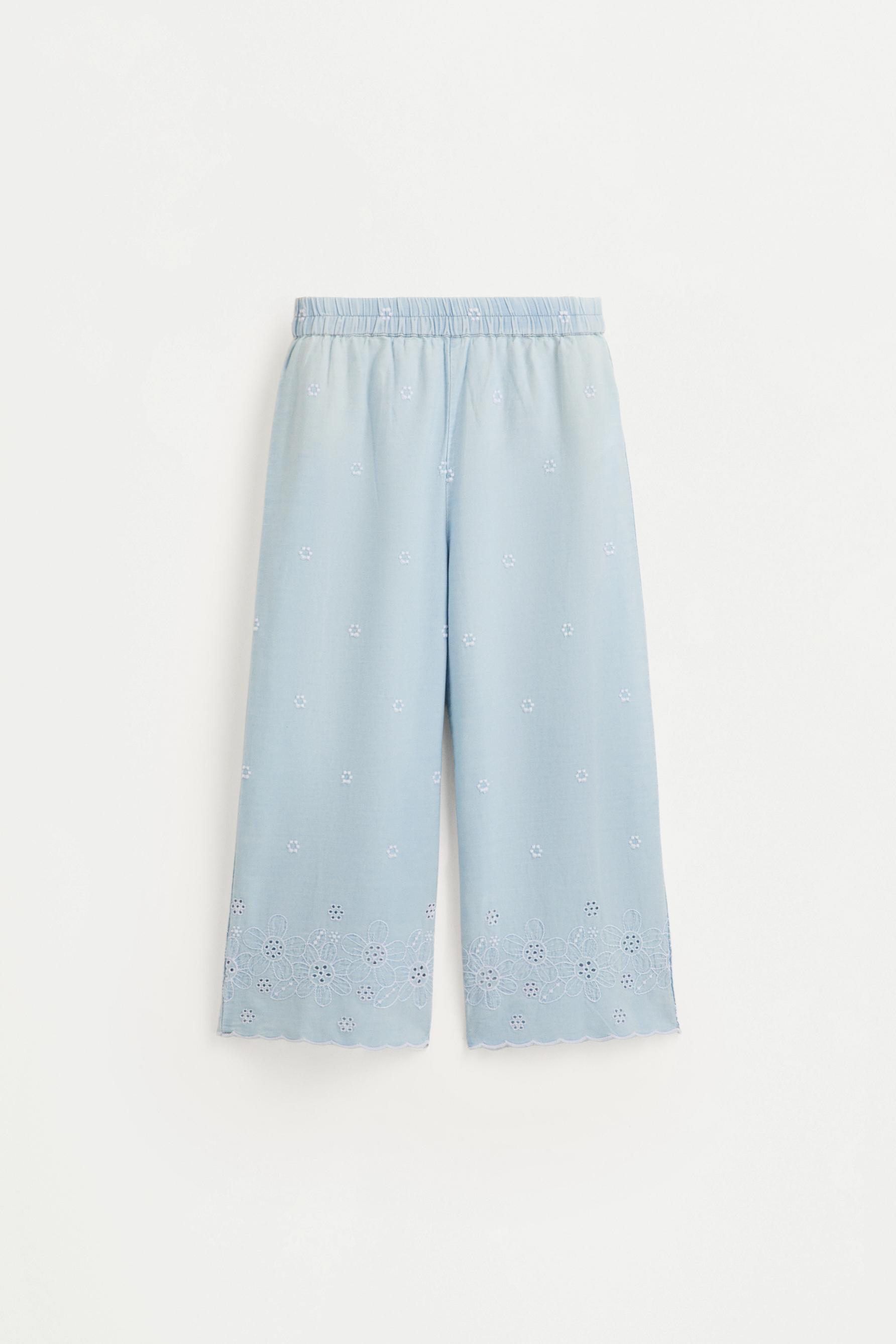 Embroidered lightweight jeans — PALE BLUE