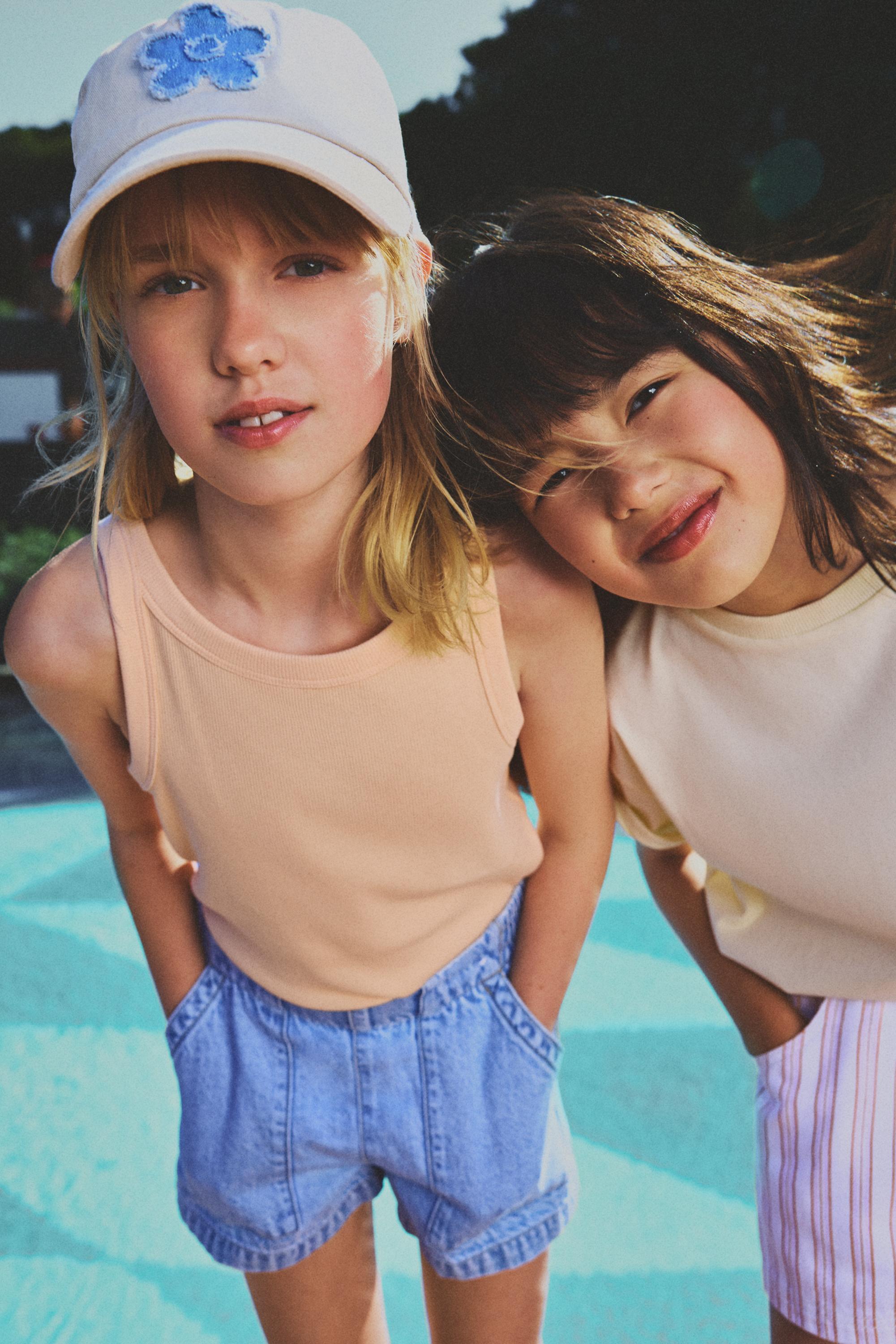 Denim cargo shorts — PALE BLUE