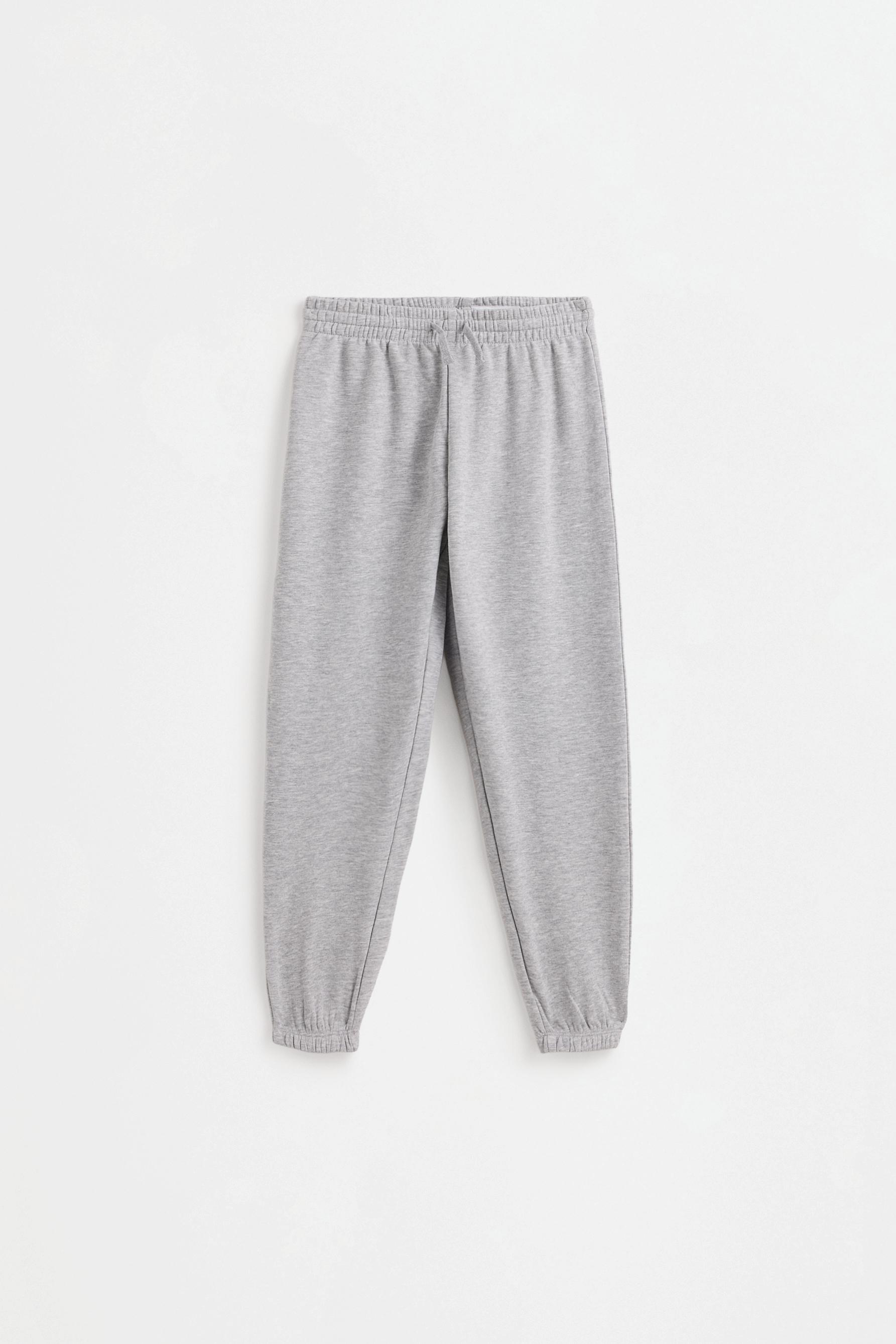 Solid plush trousers — GREY MARL