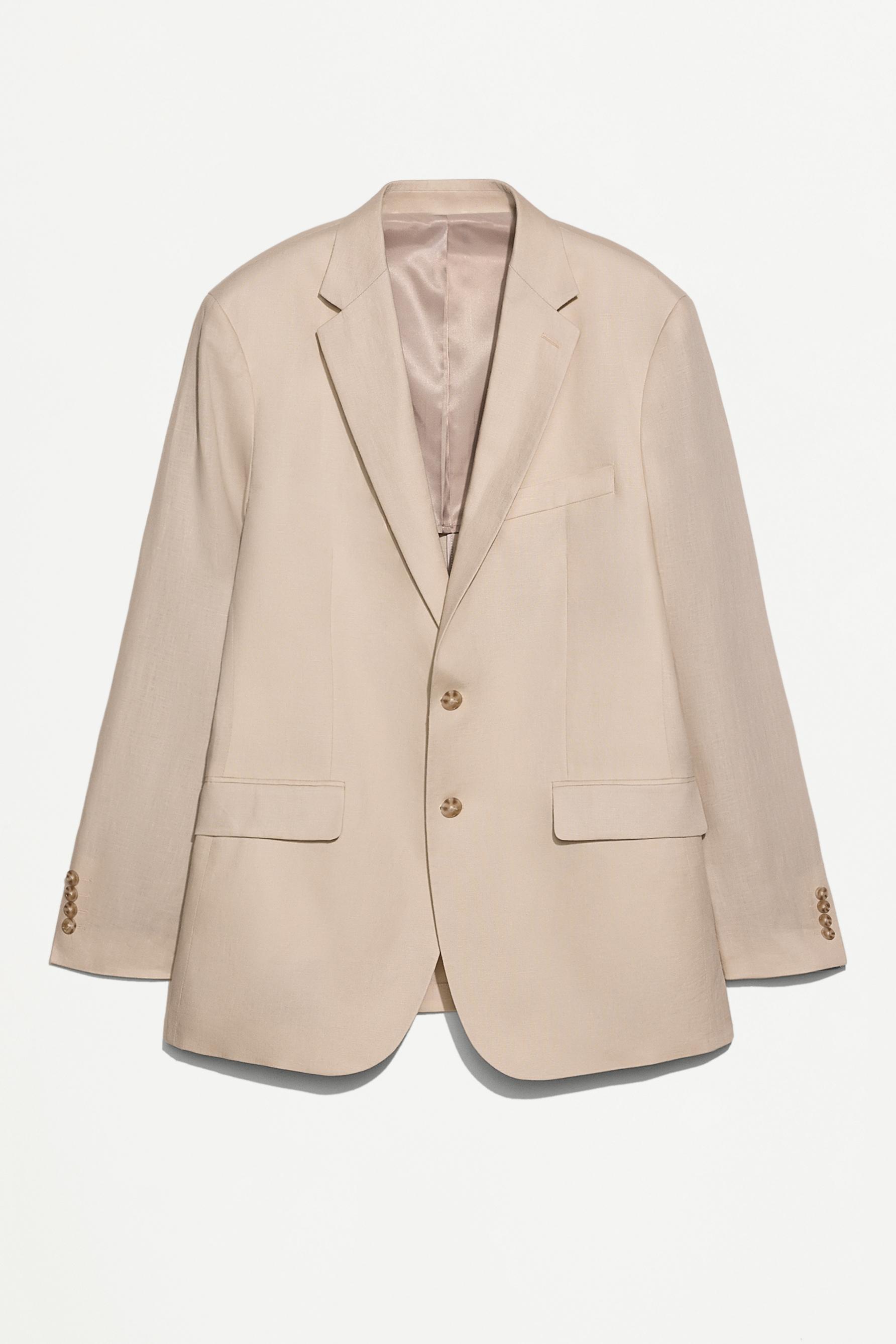 100% linen suit blazer — ECRU
