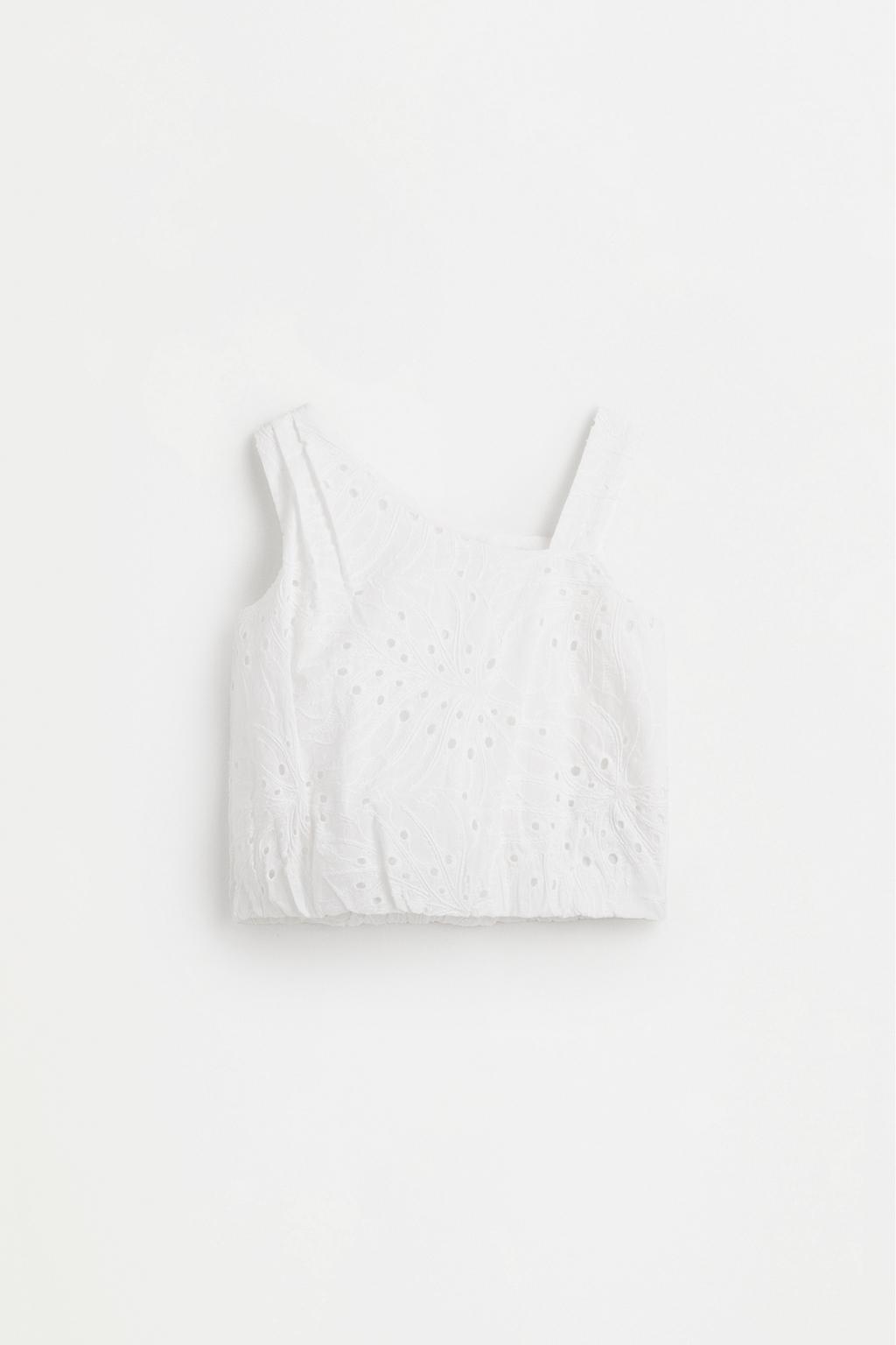Swiss embroidery asymmetrical top – Lefties – صورة المنتج