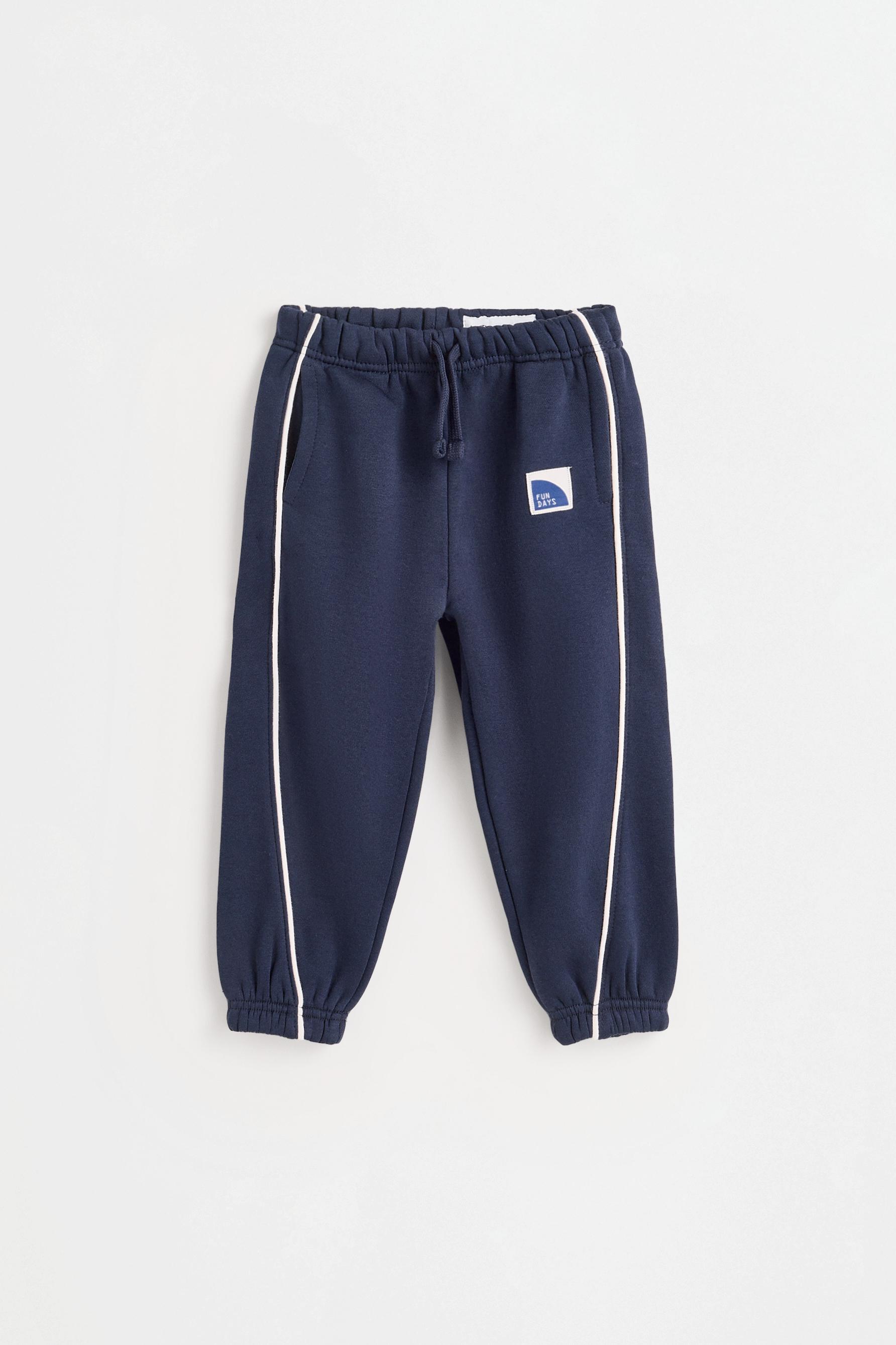 Plush trousers with piping — NAVY