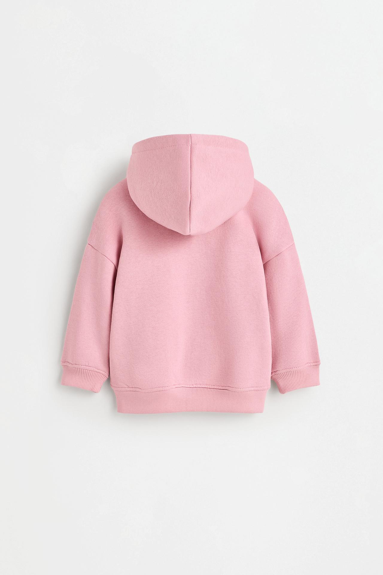 Zip-up sweatshirt with raised lettering — PINK