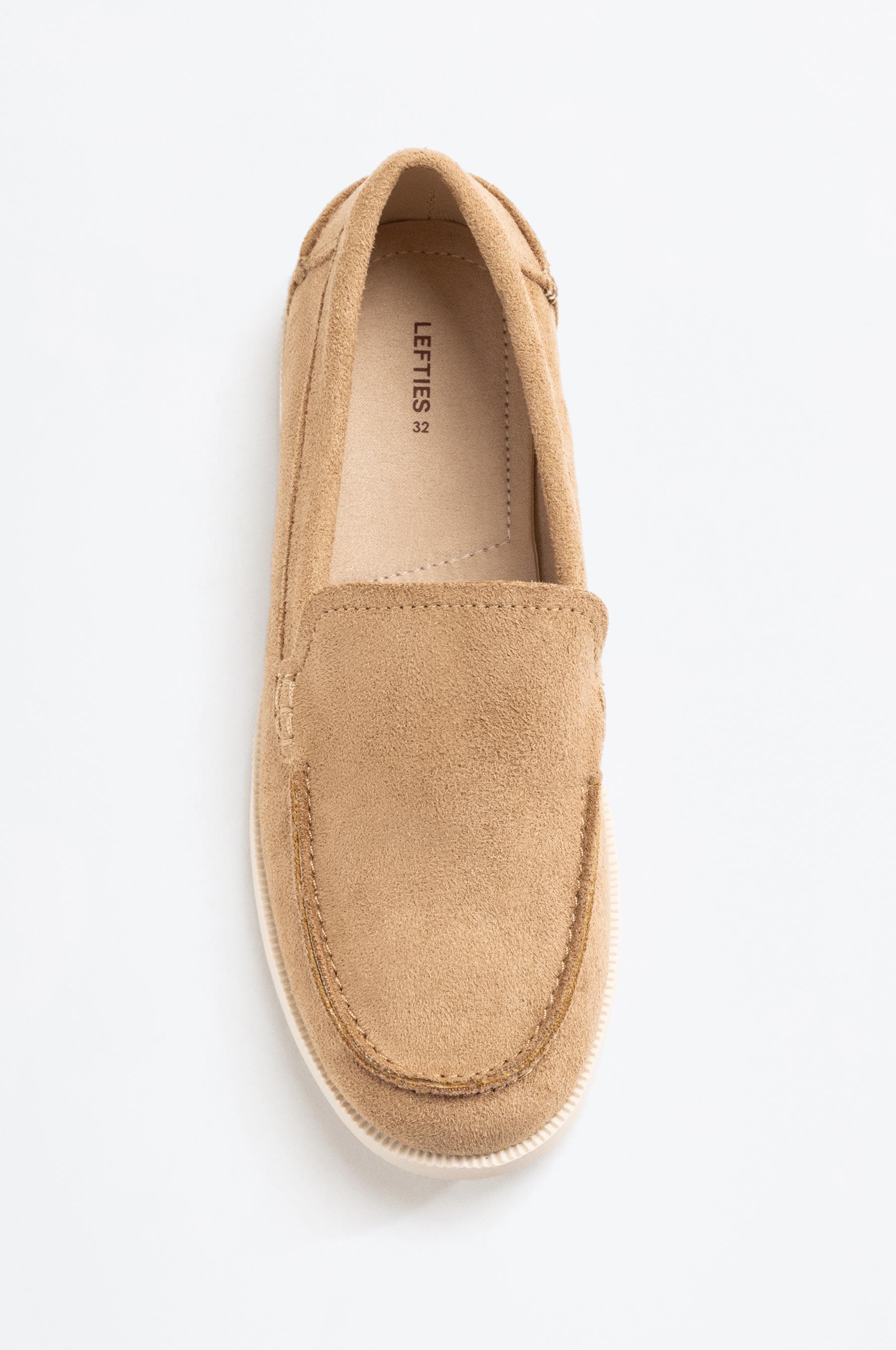 FAUX SUEDE LOAFERS — LEATHER