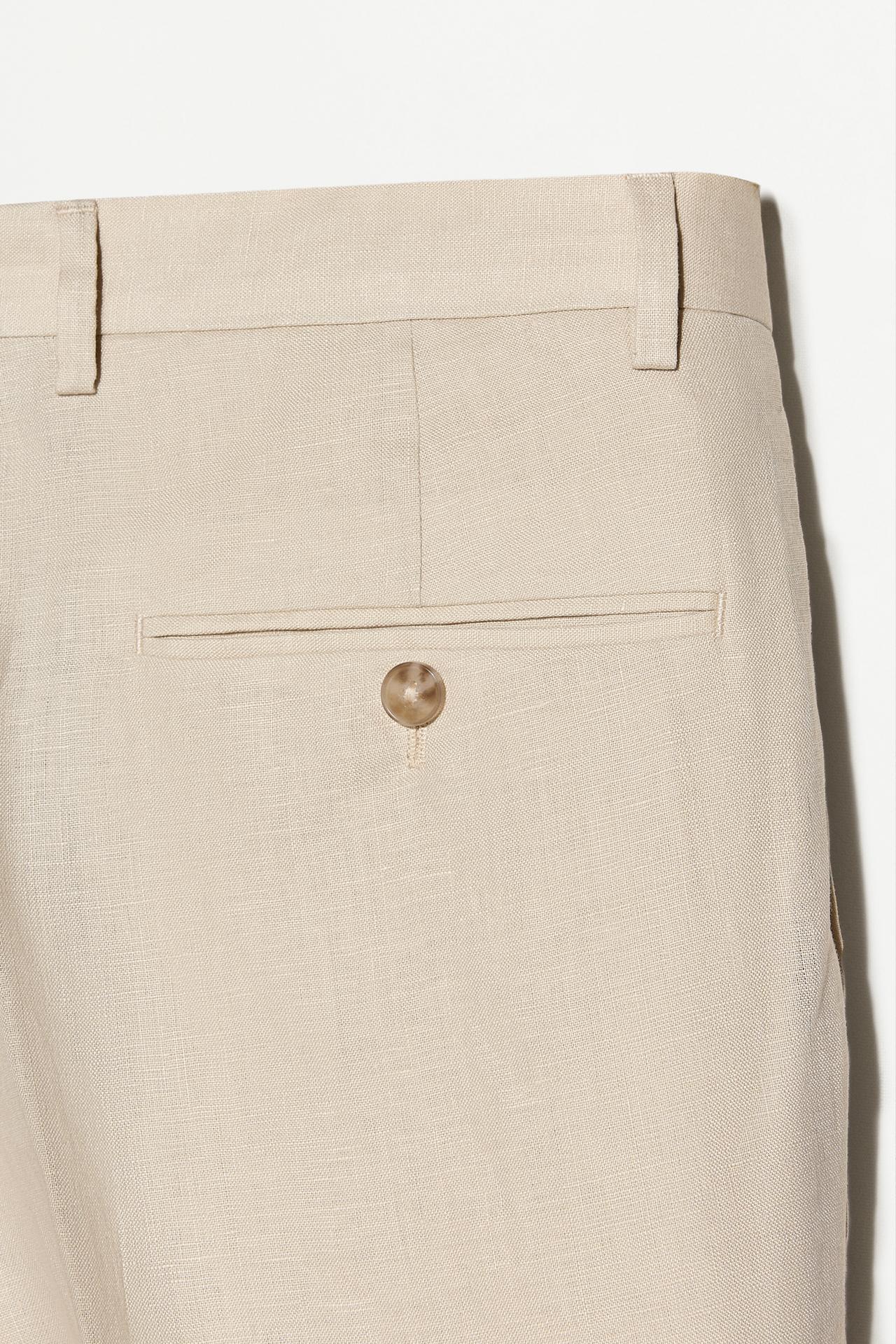 100% linen suit trousers — ECRU
