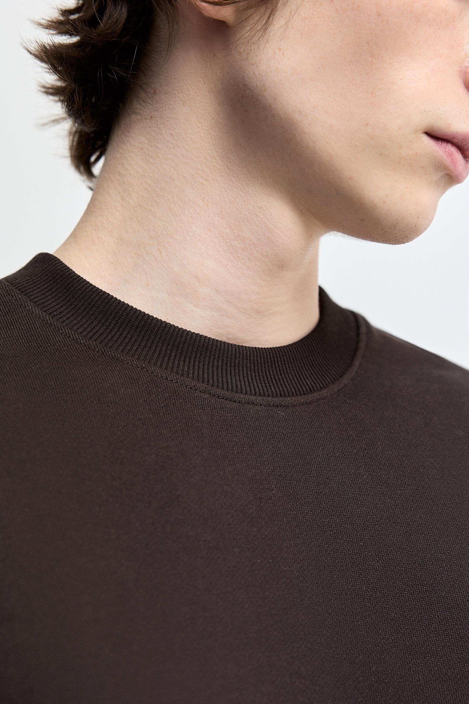 Short sleeve sweatshirt — DARK BROWN