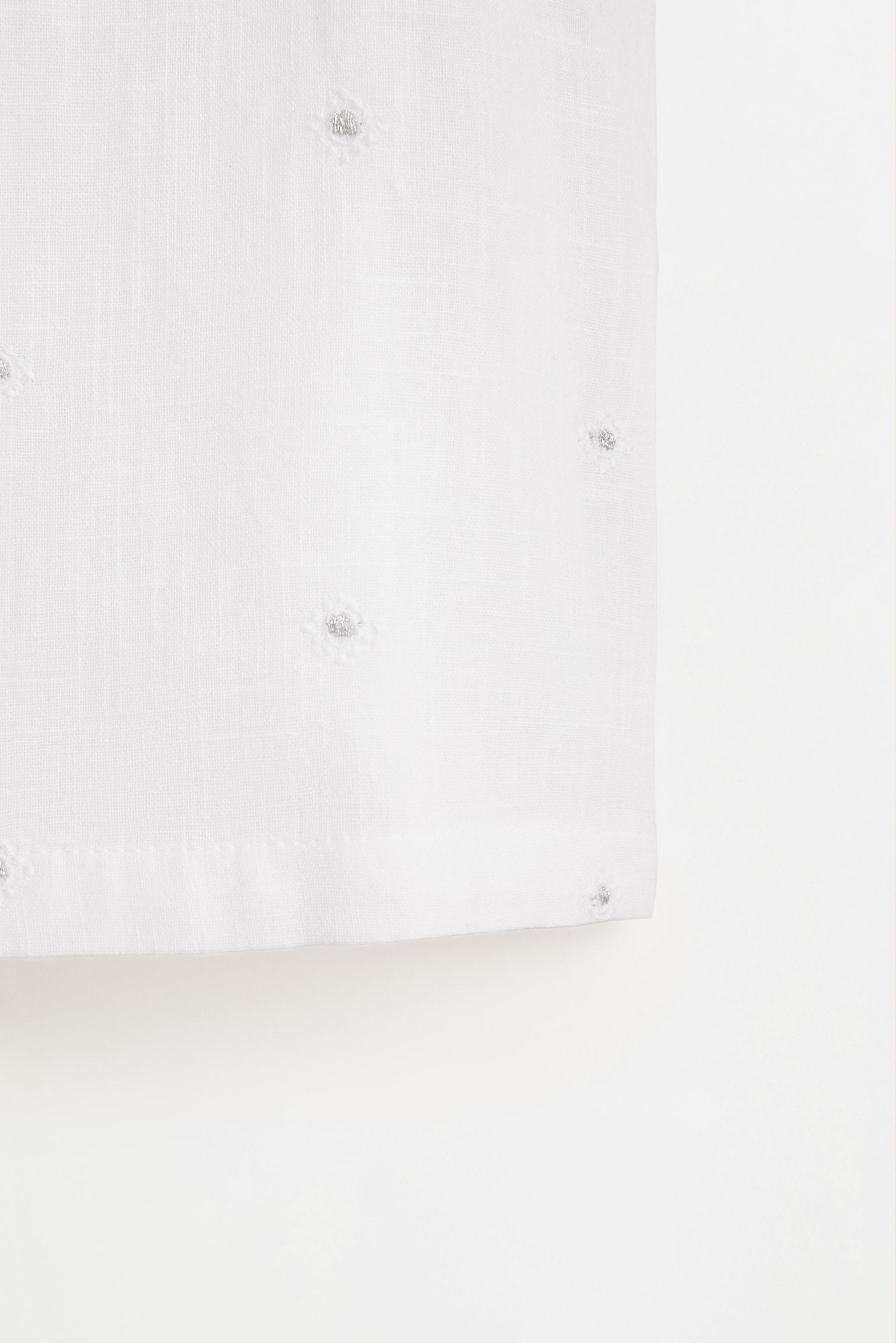 Embroidered top with shiny details — WHITE