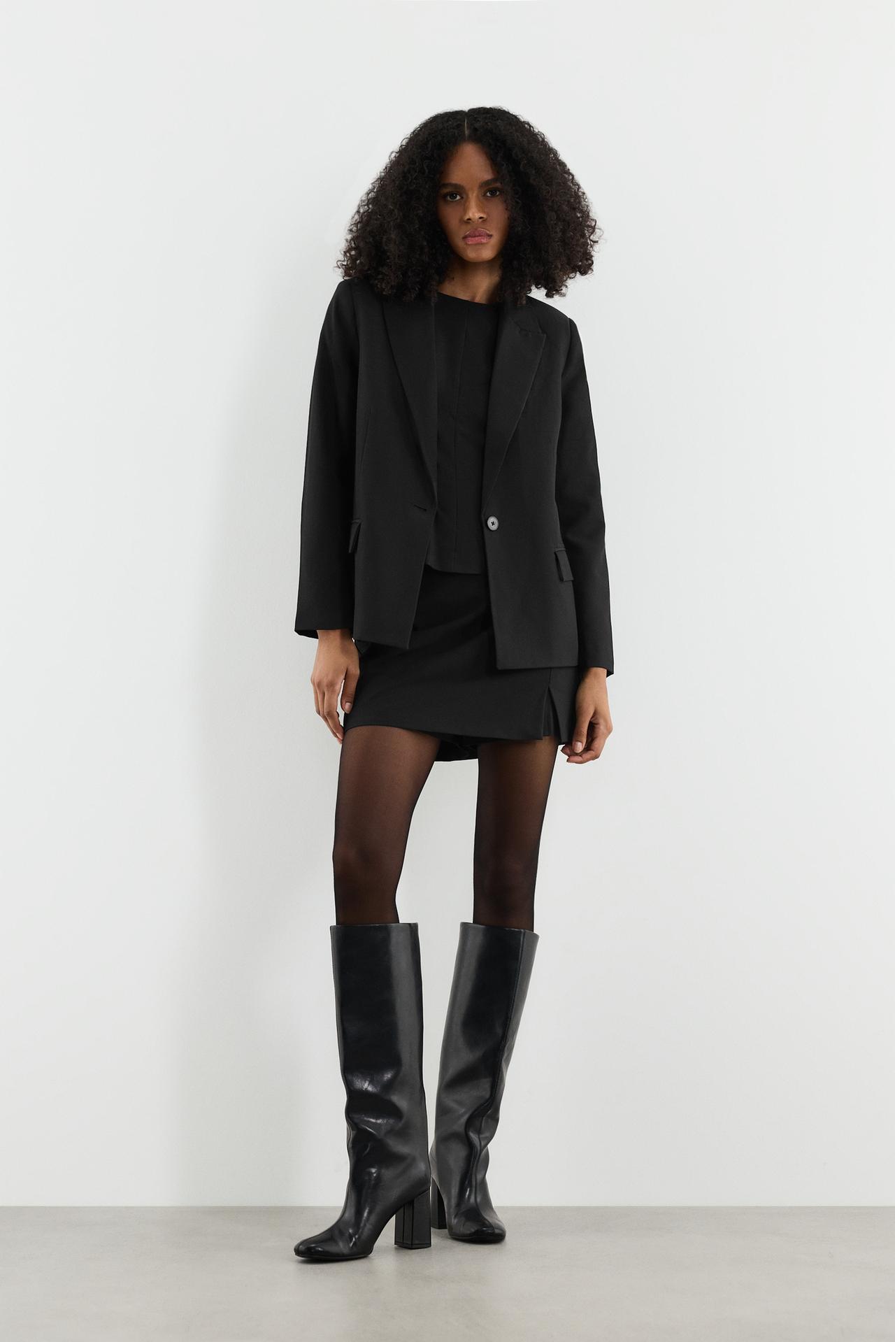 Striped blazer — BLACK