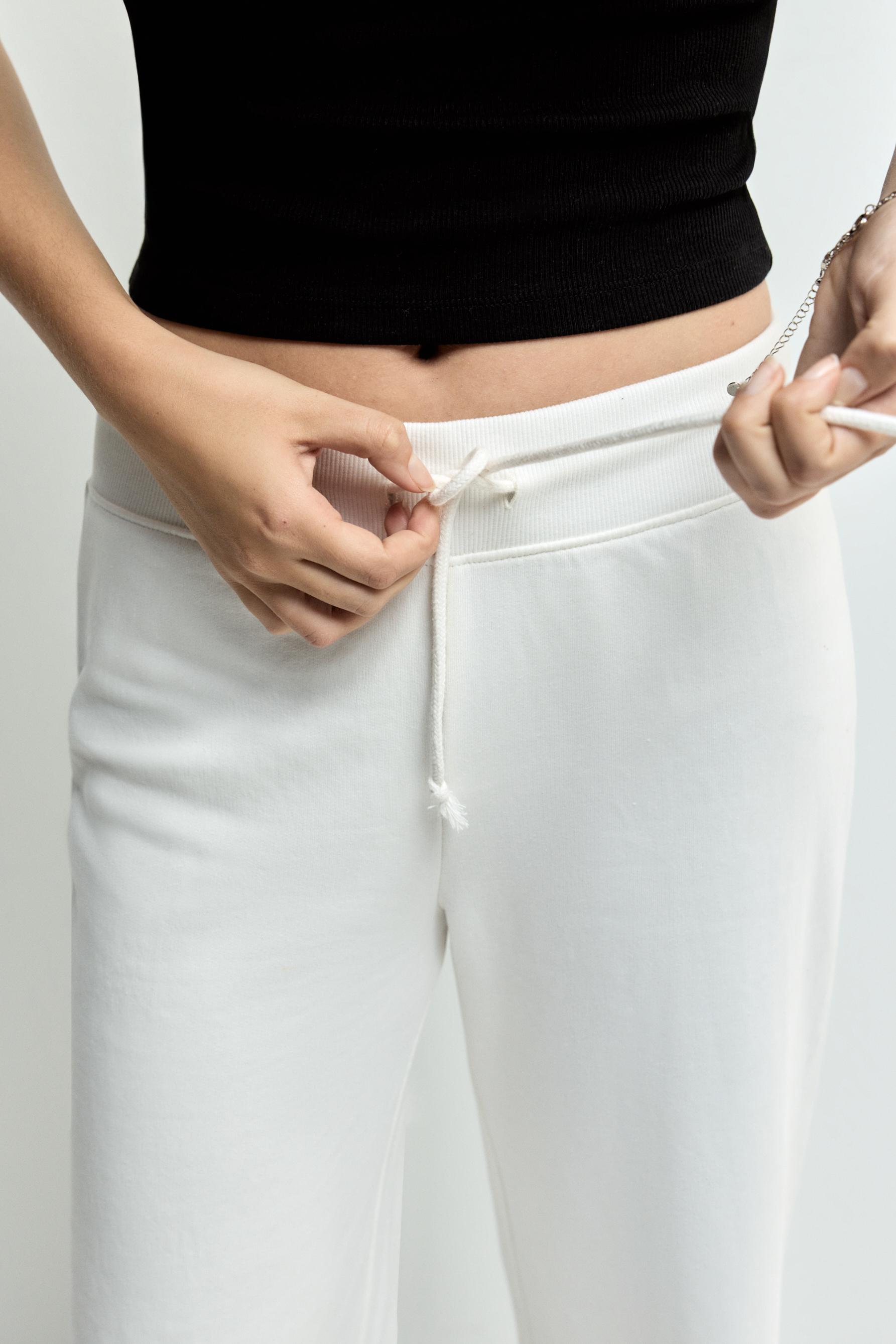 Wide-leg tracksuit trousers — ECRU
