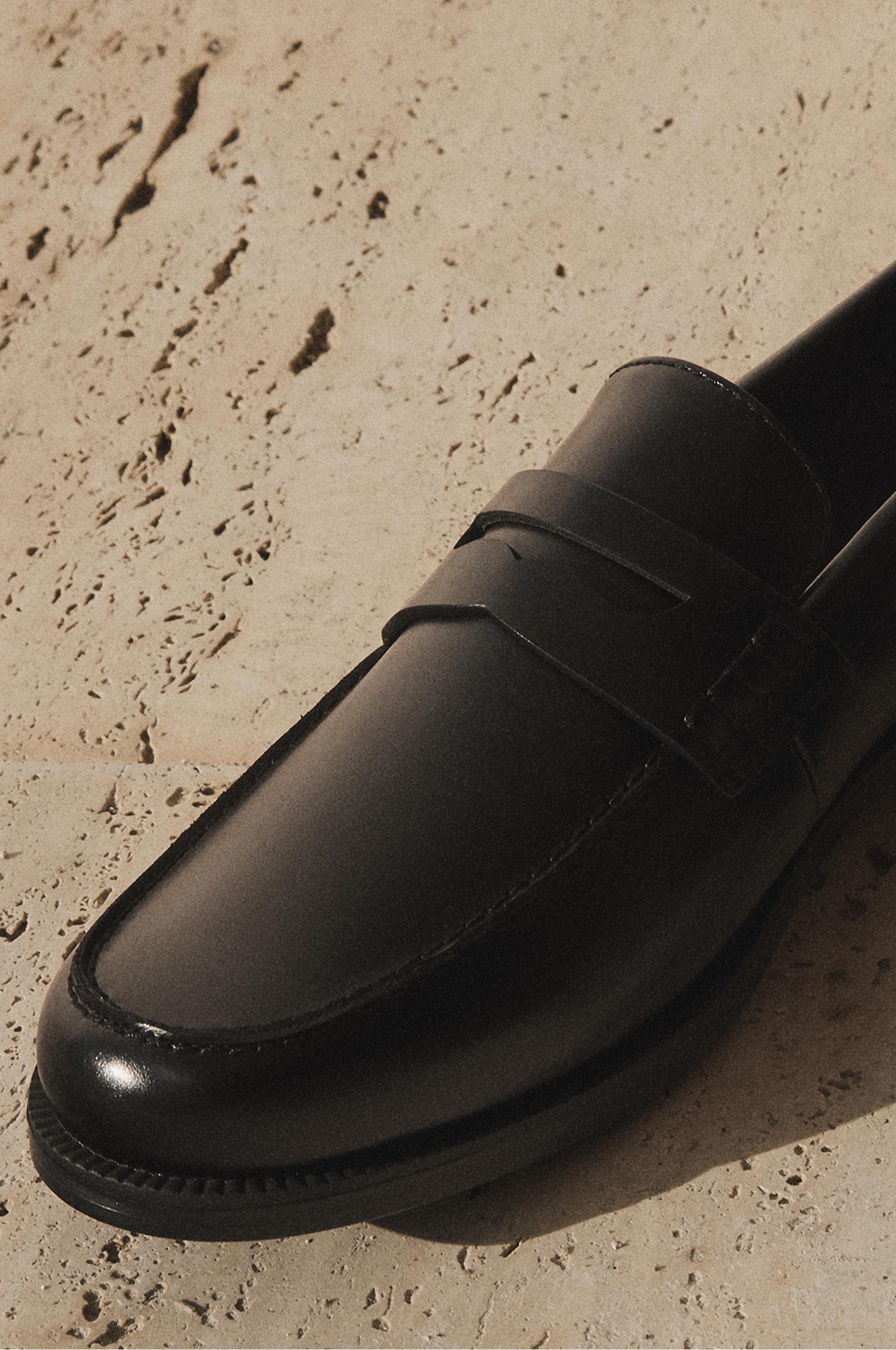 Tailored Penny Loafers — BLACK