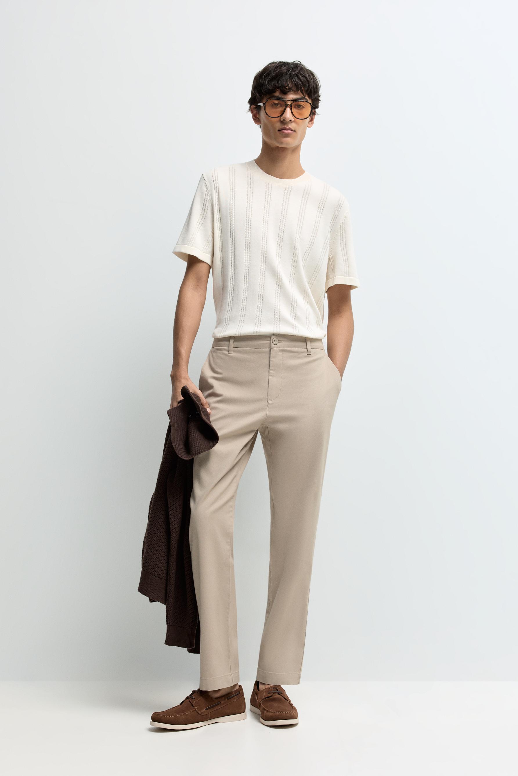 Slim fit chino trousers — SAND