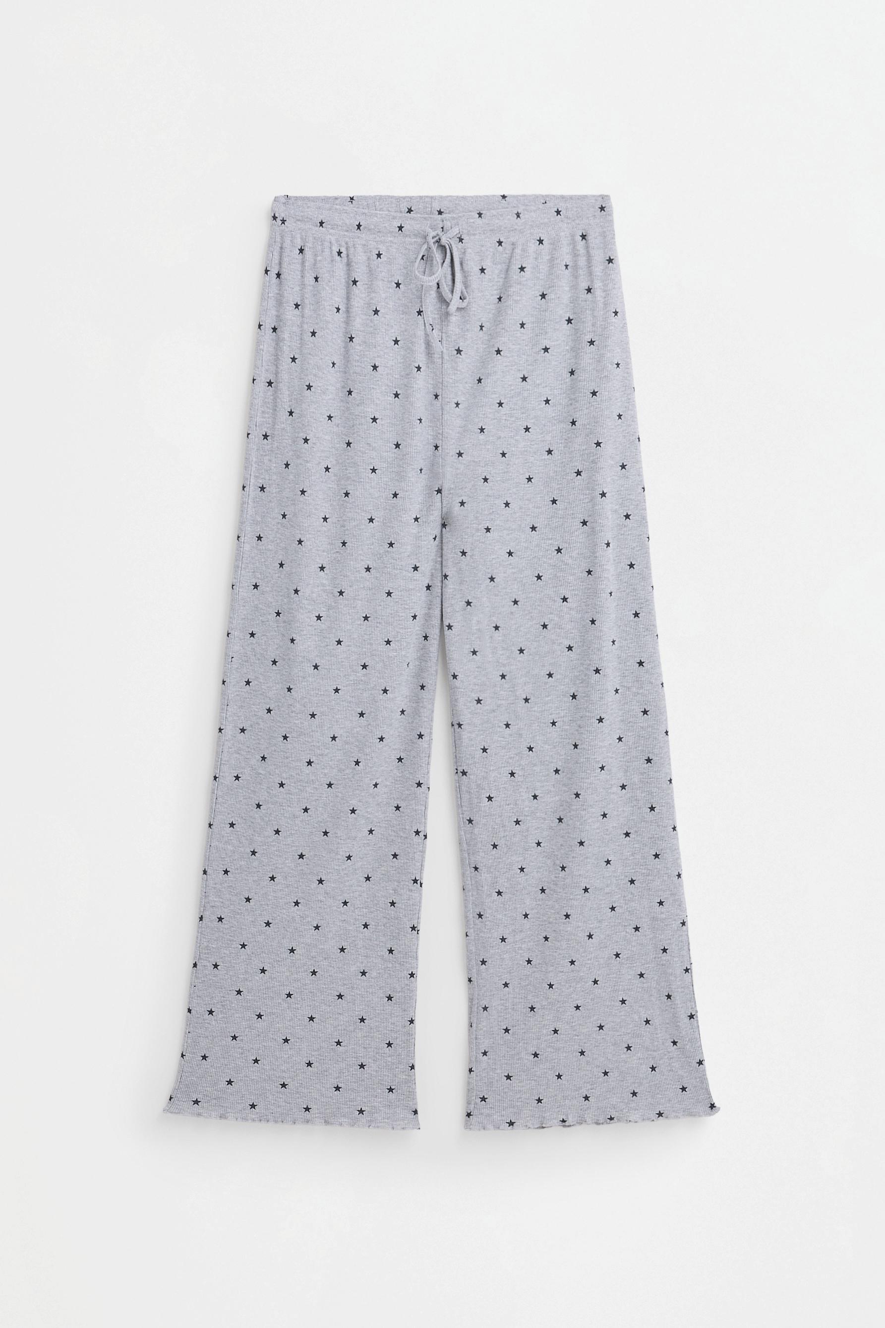 Long printed pyjamas — GREY MARL