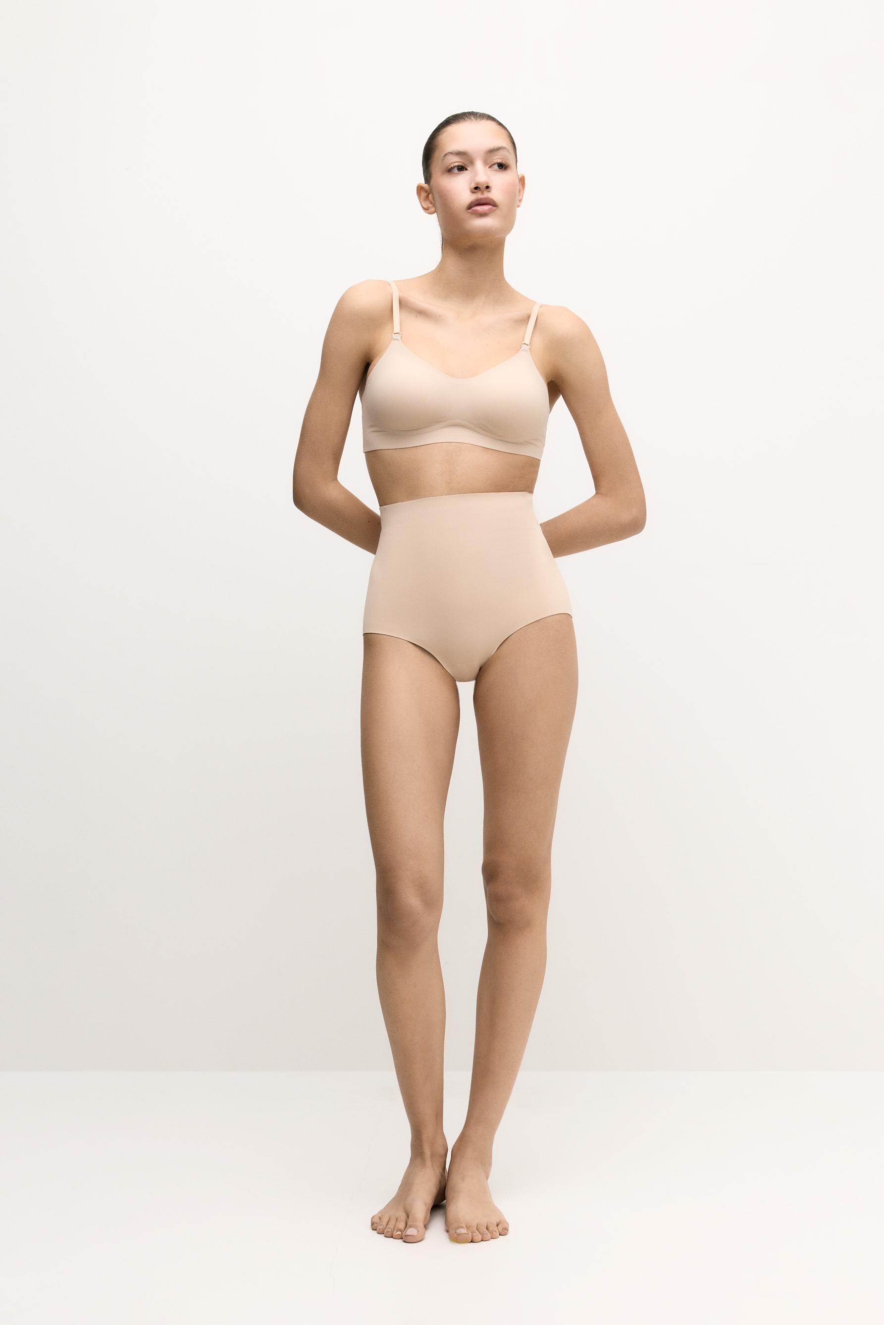 High-waist shaper briefs — ECRU