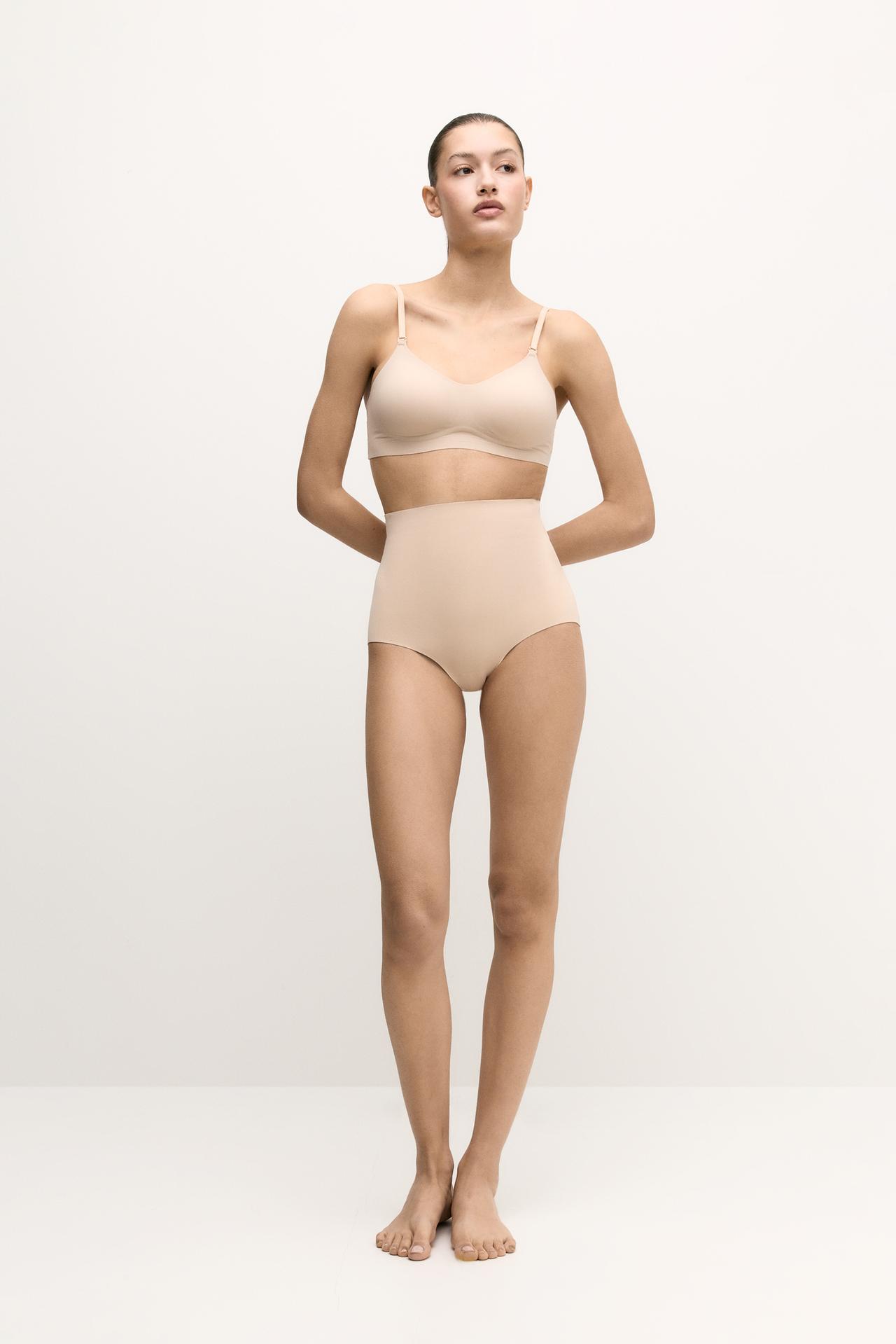 High-waist shaper briefs — ECRU