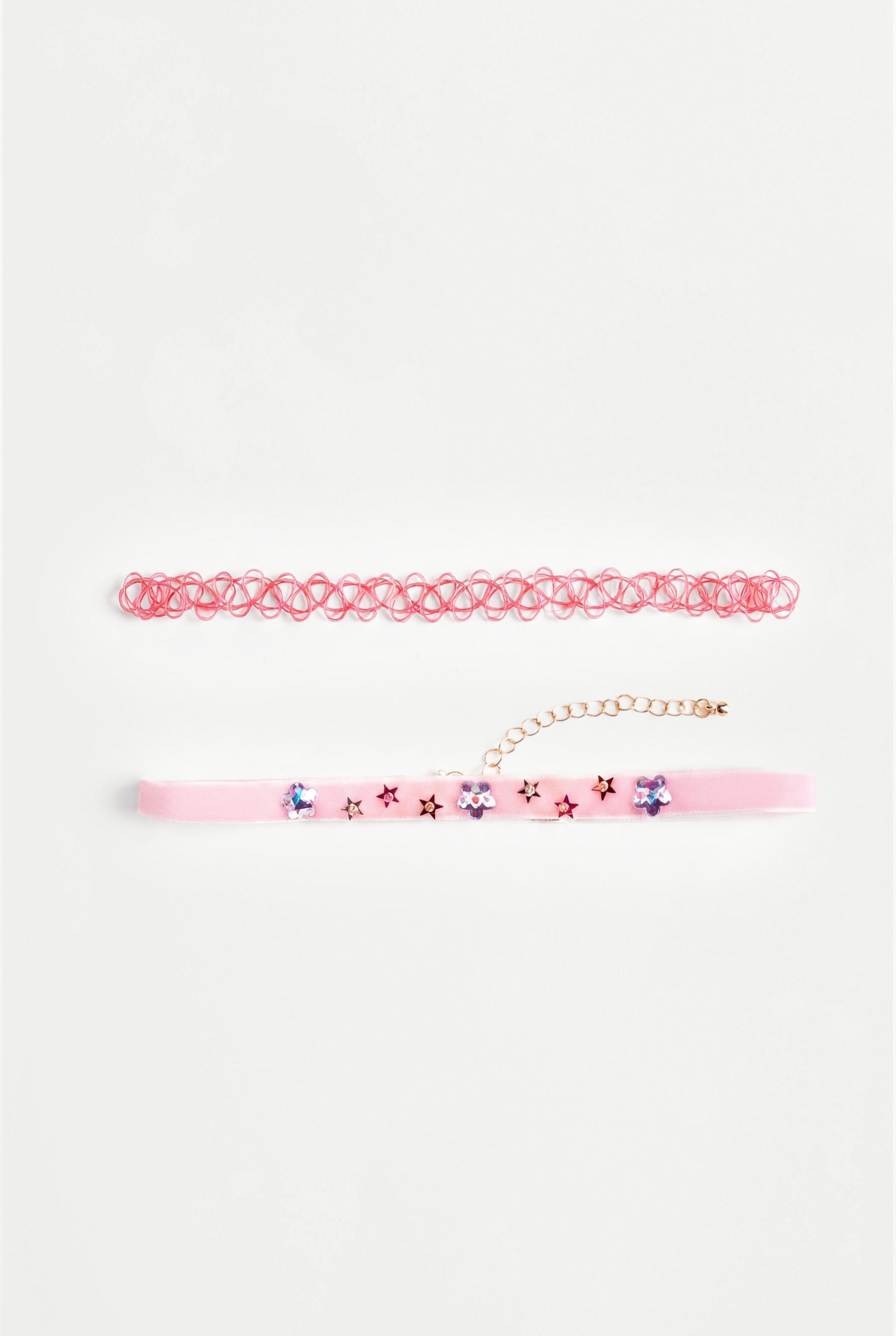 Floral Choker 2-Pack — BURGUNDY