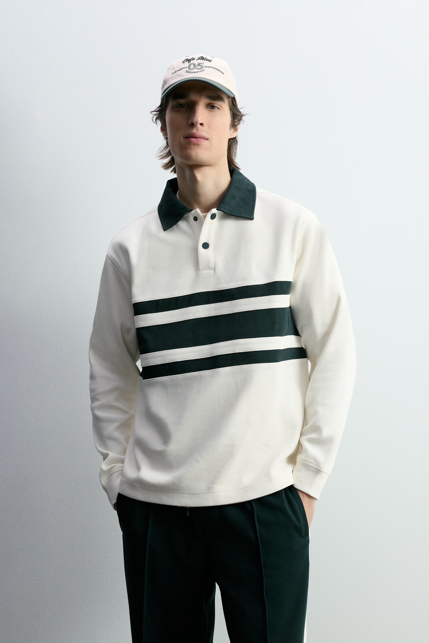 Sudadera polo franjas