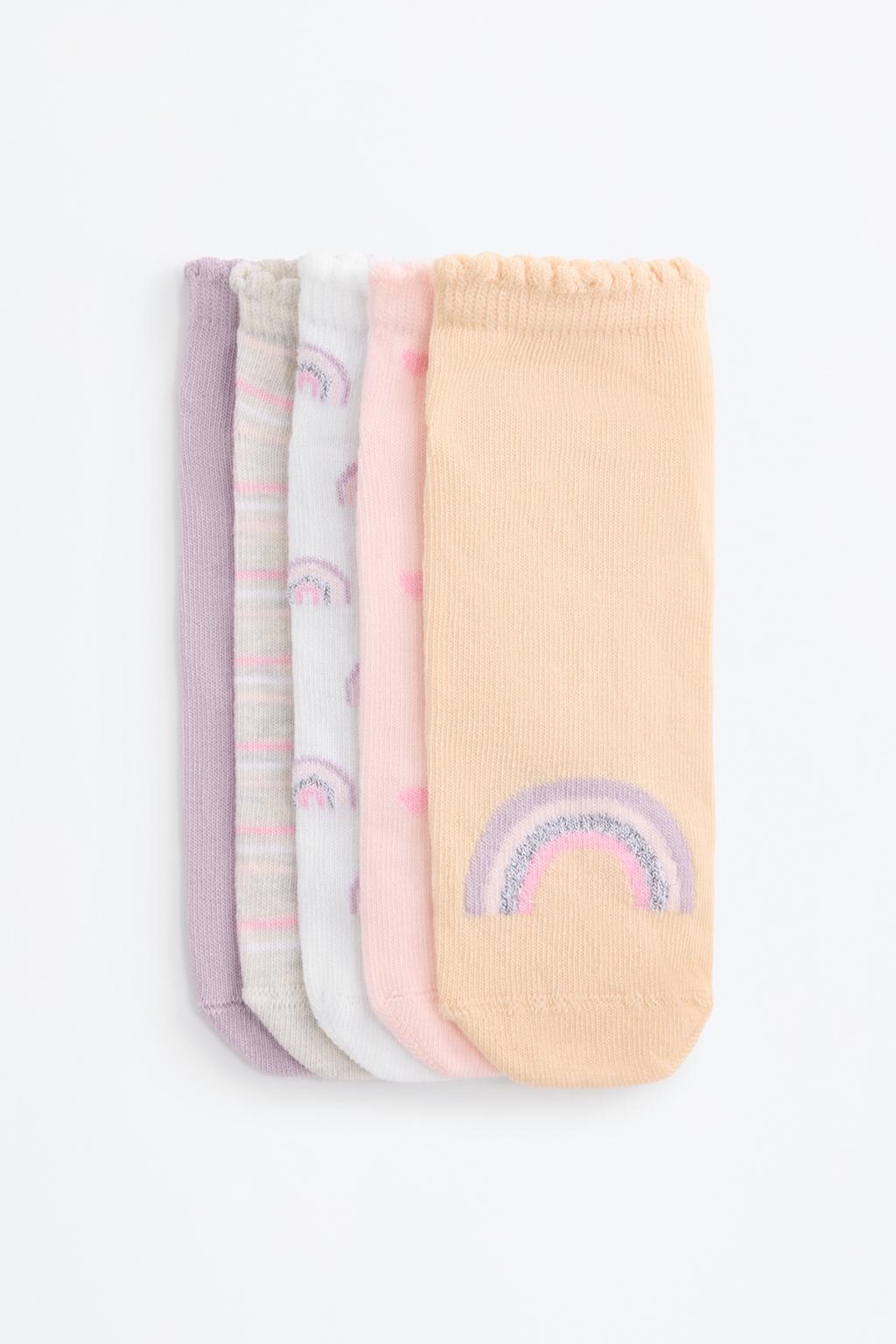 Pack 5 calcetines tobilleros arco iris
